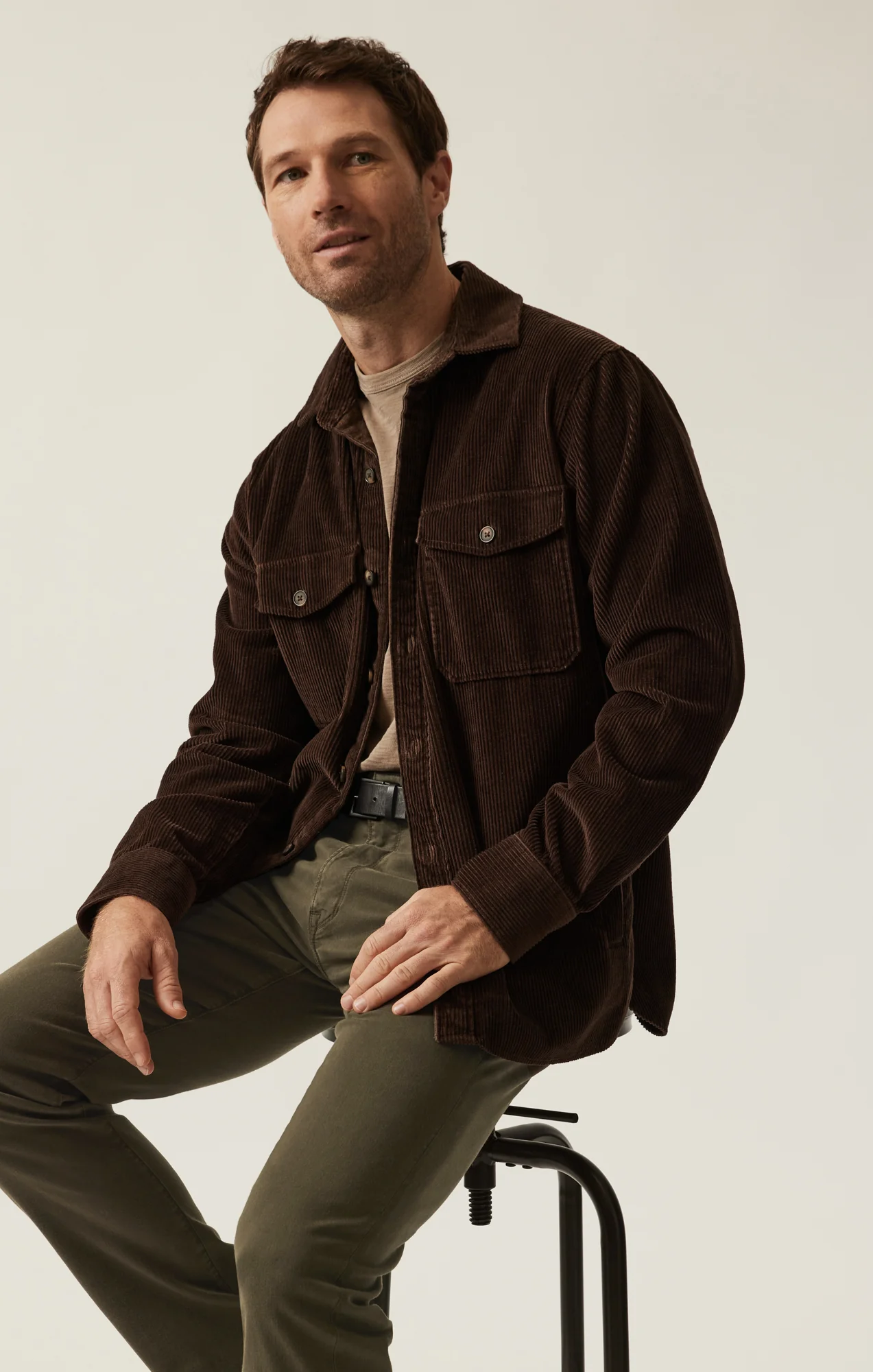 Courage Straight Leg Pants in Dark Olive Twill - Image 3
