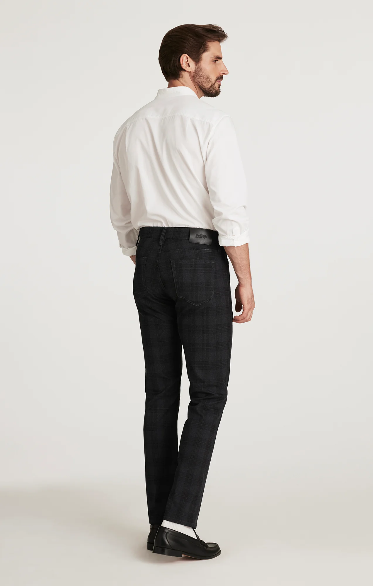 Courage Straight Leg Pants in Grey Elite Check - Image 3
