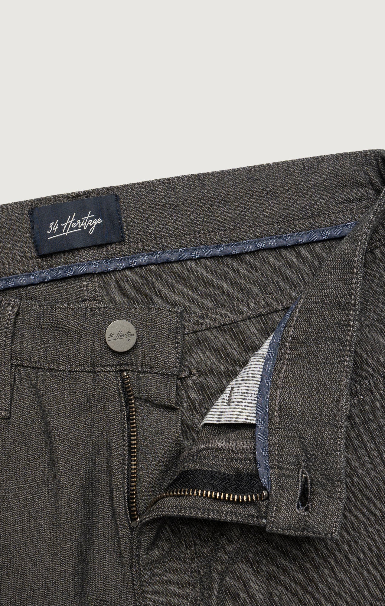 Courage Straight Leg Pants in Grey Herringbone - Image 7