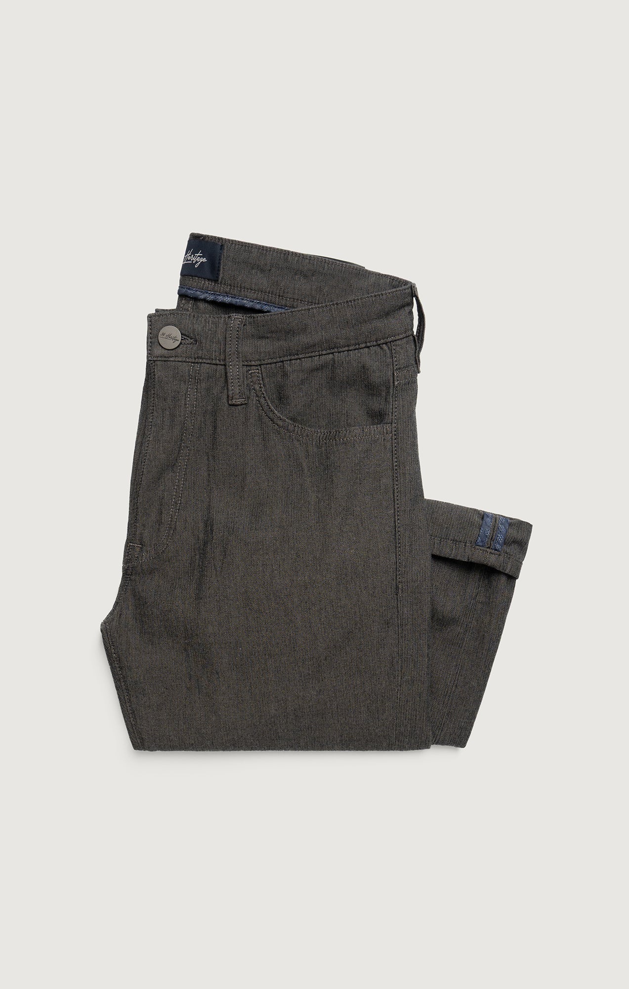 Courage Straight Leg Pants in Grey Herringbone - Image 8