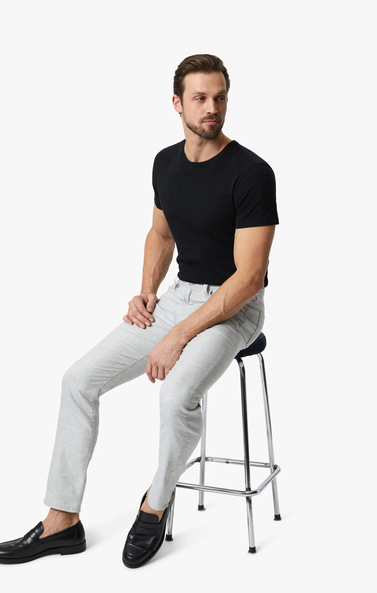 Courage Straight Leg Pants In Light Grey Hemp - Image 6