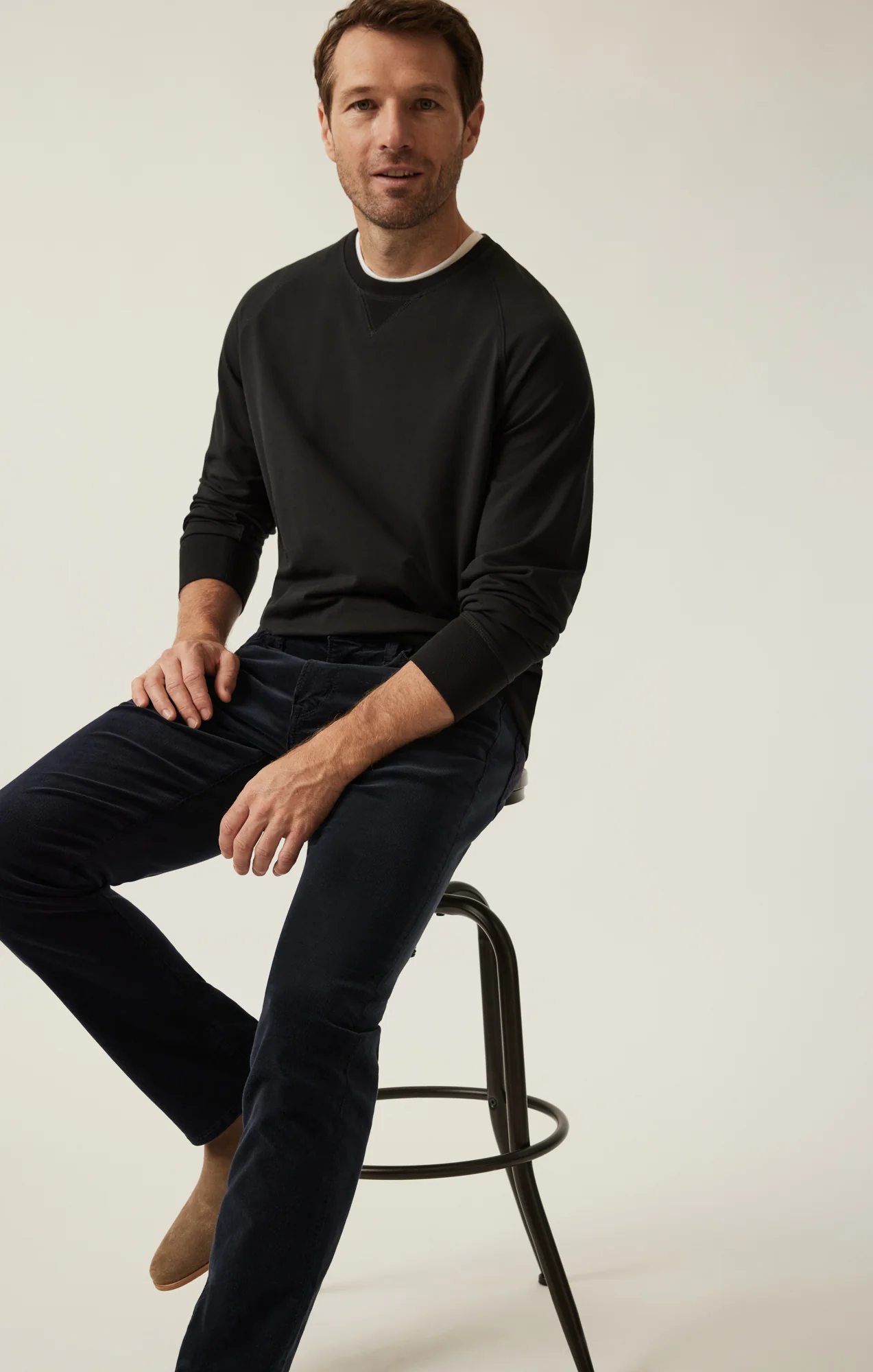 Courage Straight Leg Pants in Navy Cord - Image 7