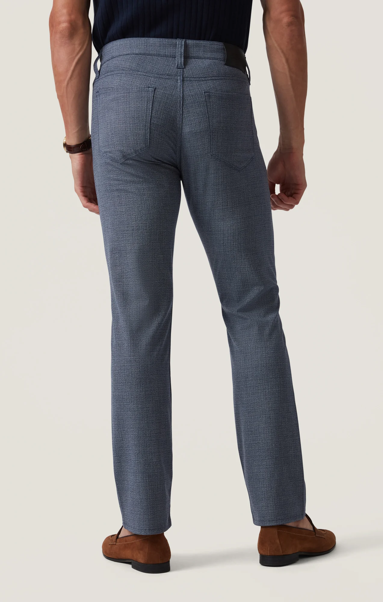Courage Straight Leg Pants in Navy Fancy - Image 4