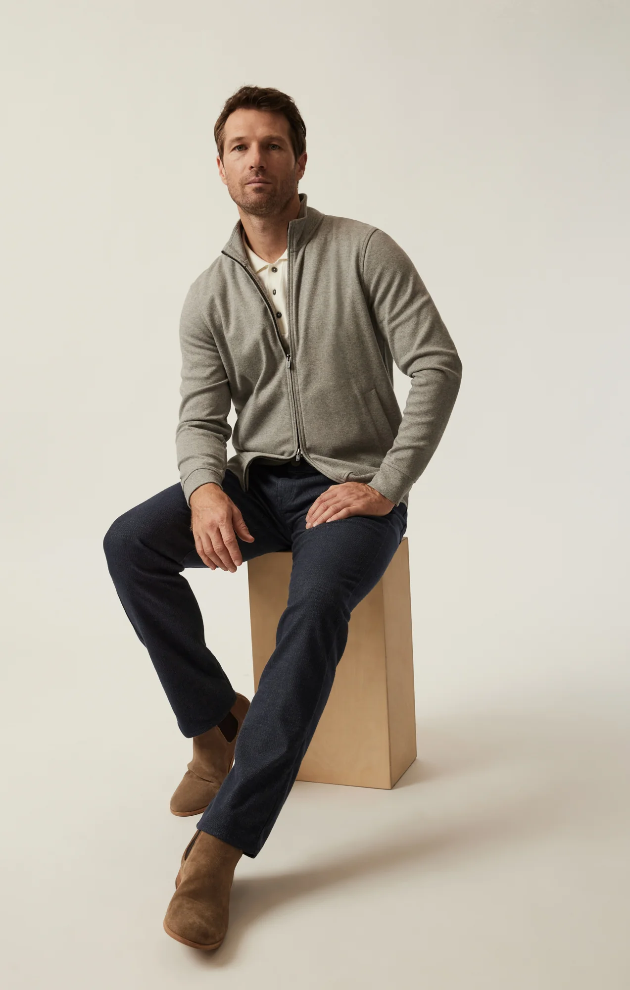 Courage Straight Leg Pants in Navy Fancy - Image 6