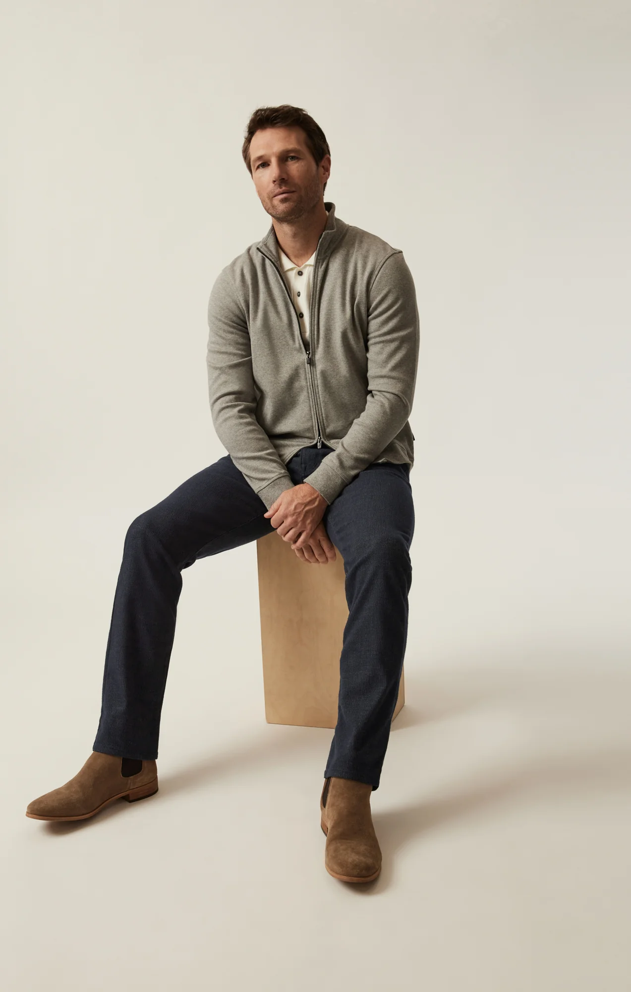 Courage Straight Leg Pants in Navy Fancy - Image 7