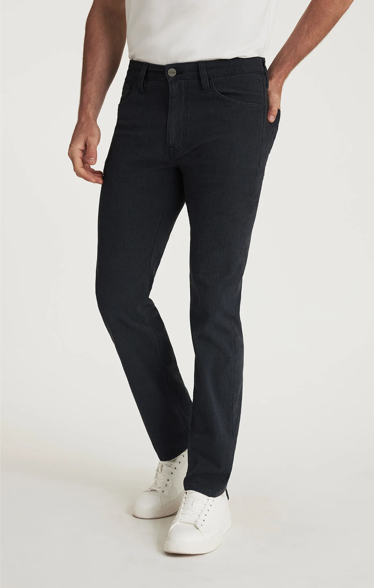 Courage Straight Leg Pants in Navy Herringbone - Image 2