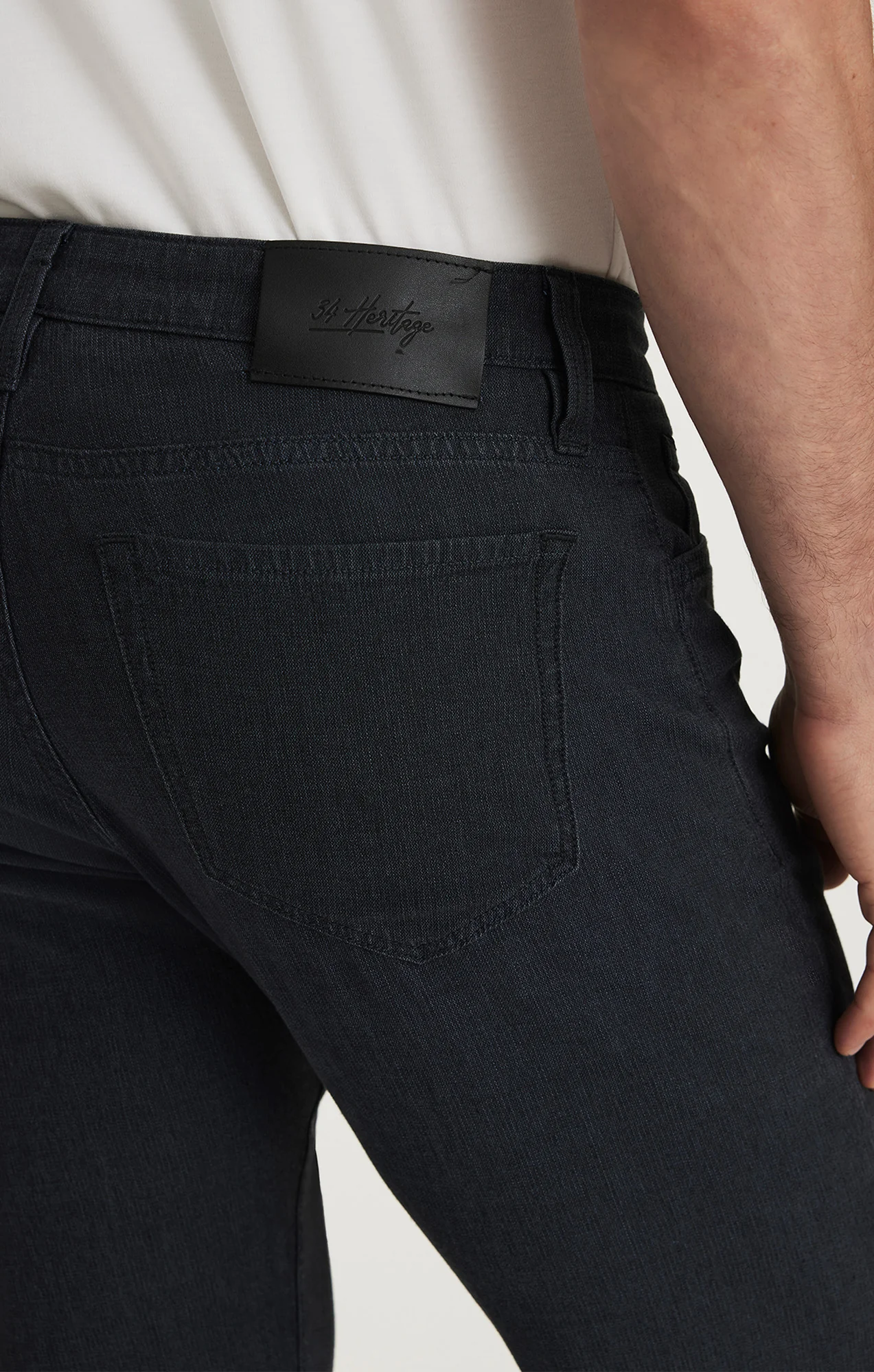 Courage Straight Leg Pants in Navy Herringbone - Image 3