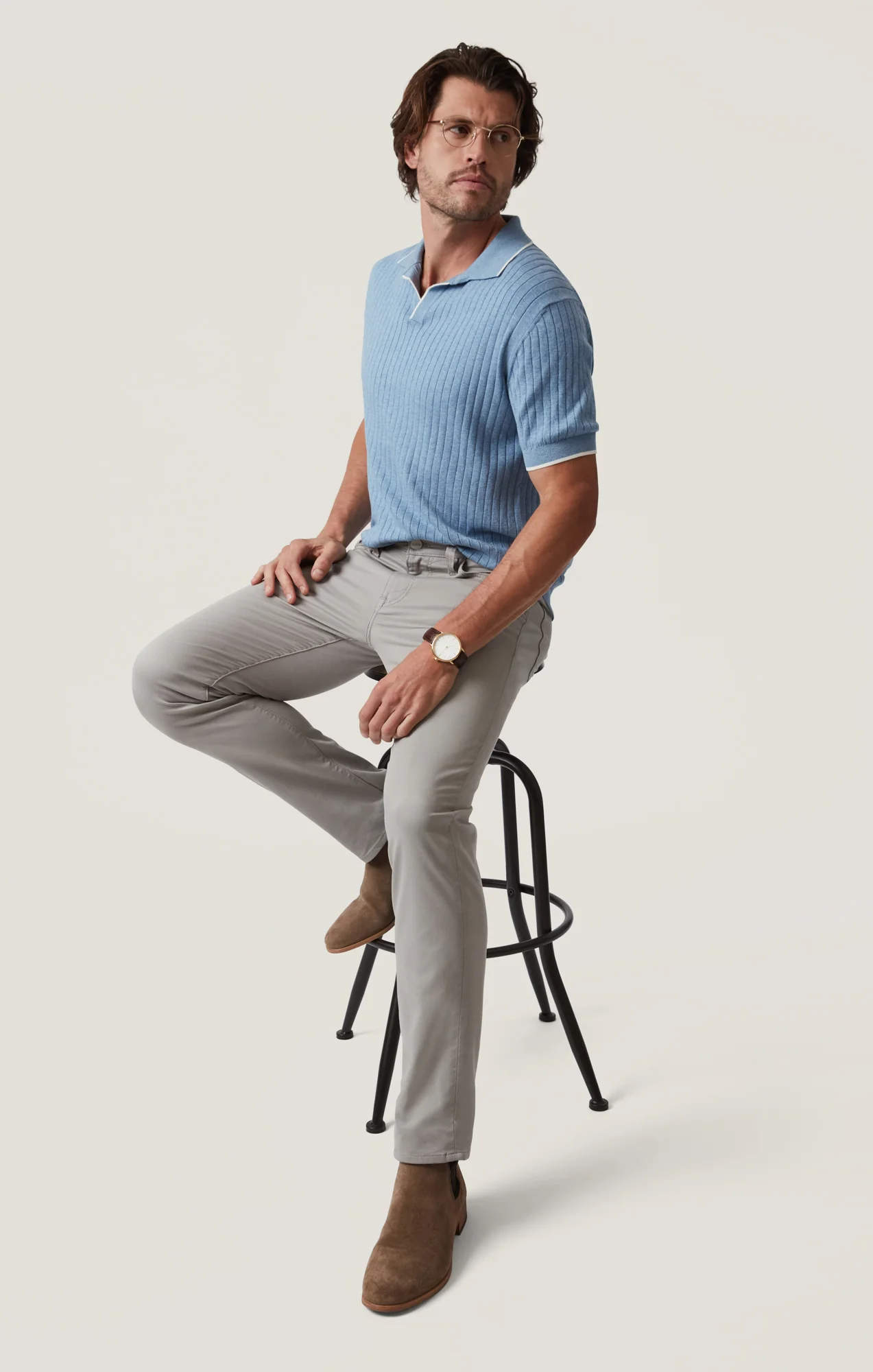 Courage Straight Leg Pants in Platinum Coolmax - Image 2