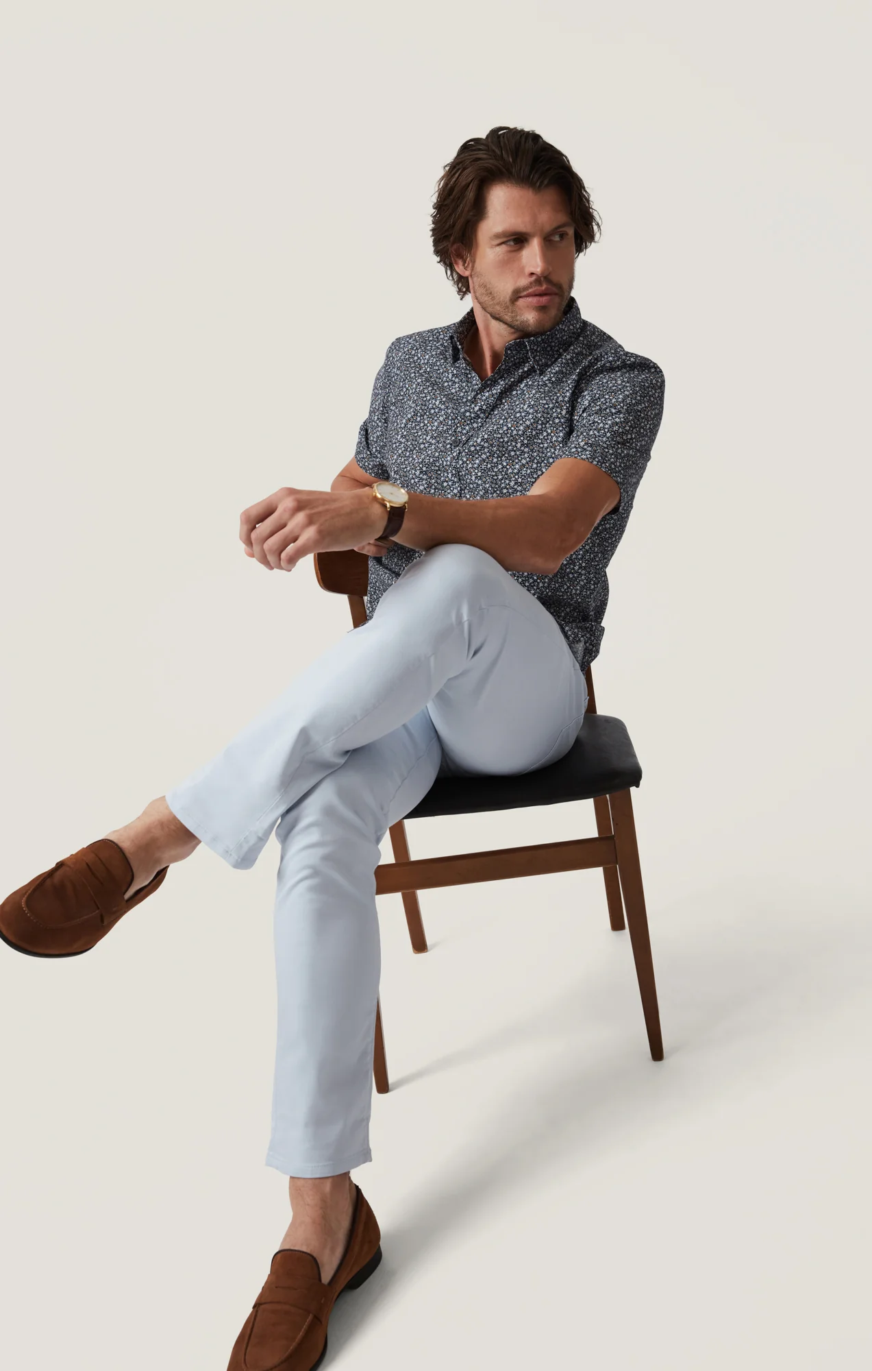 Courage Straight Leg Pants in Sky Blue Coolmax - Image 6