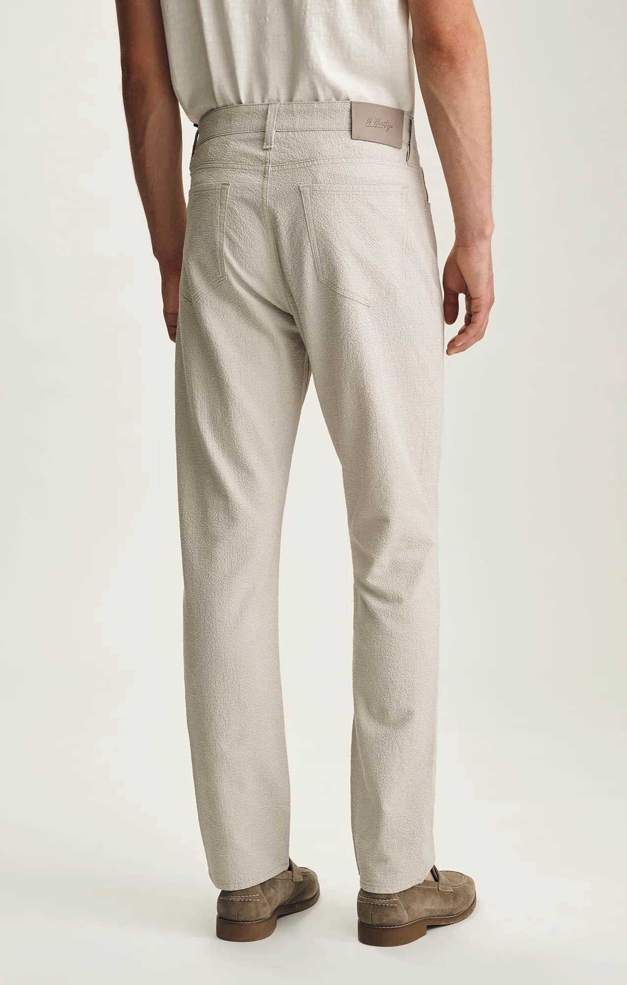 Courage Straight Leg Pants In Stone Seersucker - Image 4