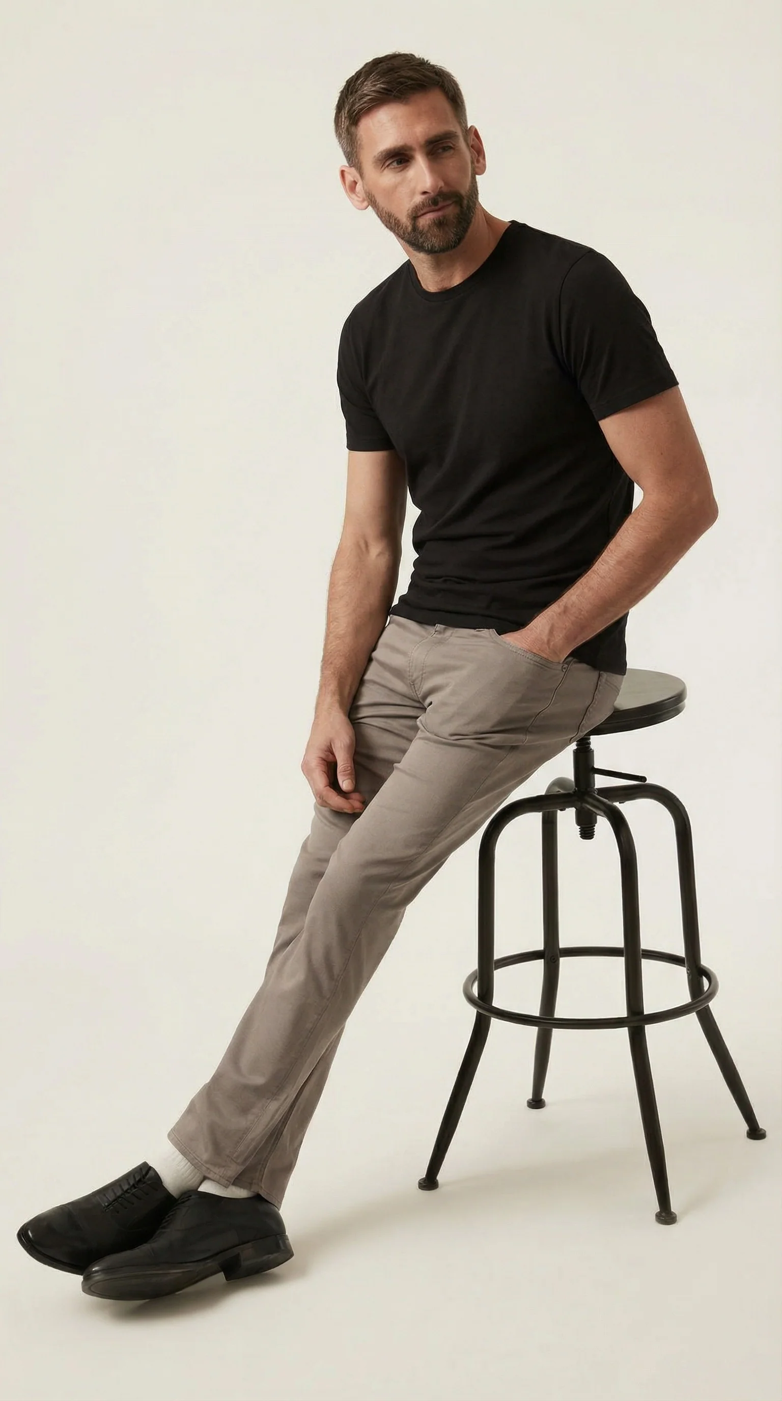 Courage Straight Leg Pants in Taupe Coolmax - Image 4