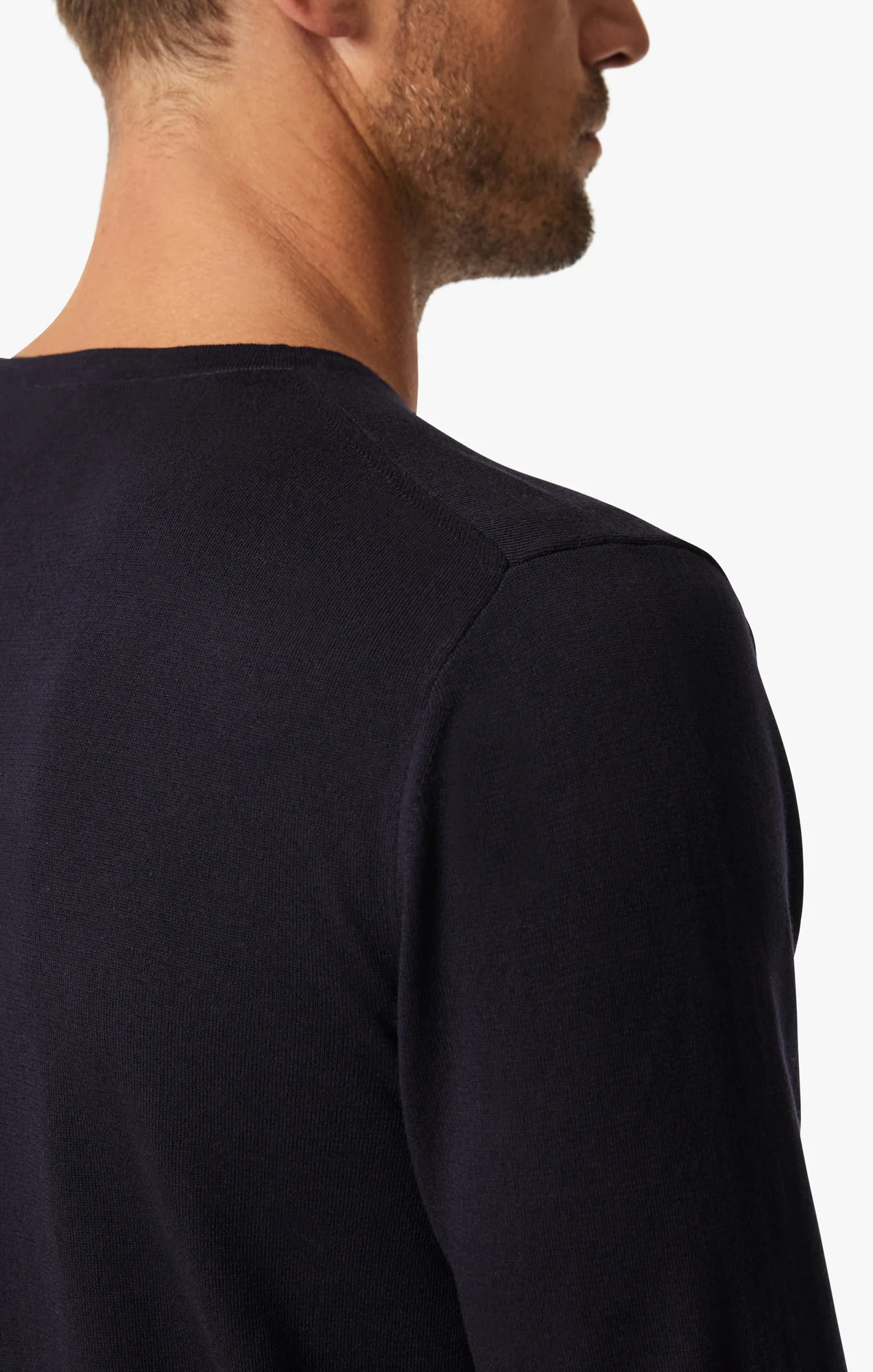 Crew Neck Sweater In Navy - Image 5