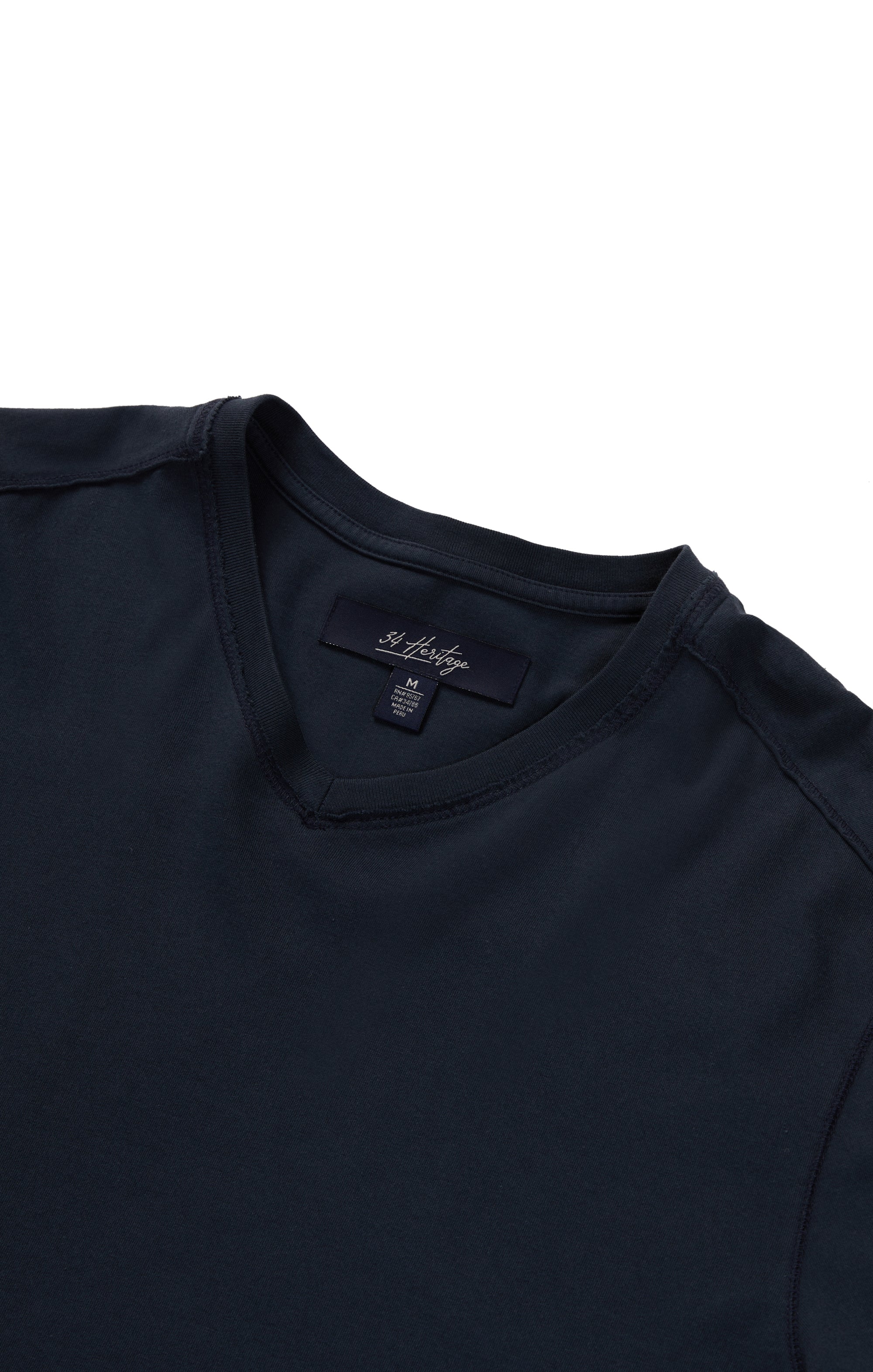 Deconstructed V-Neck T-Shirt in Dark Navy - Image 8