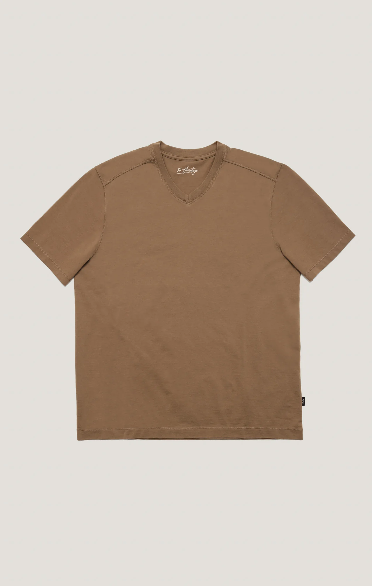 Deconstructed V-Neck T-Shirt In Shitake - Image 8