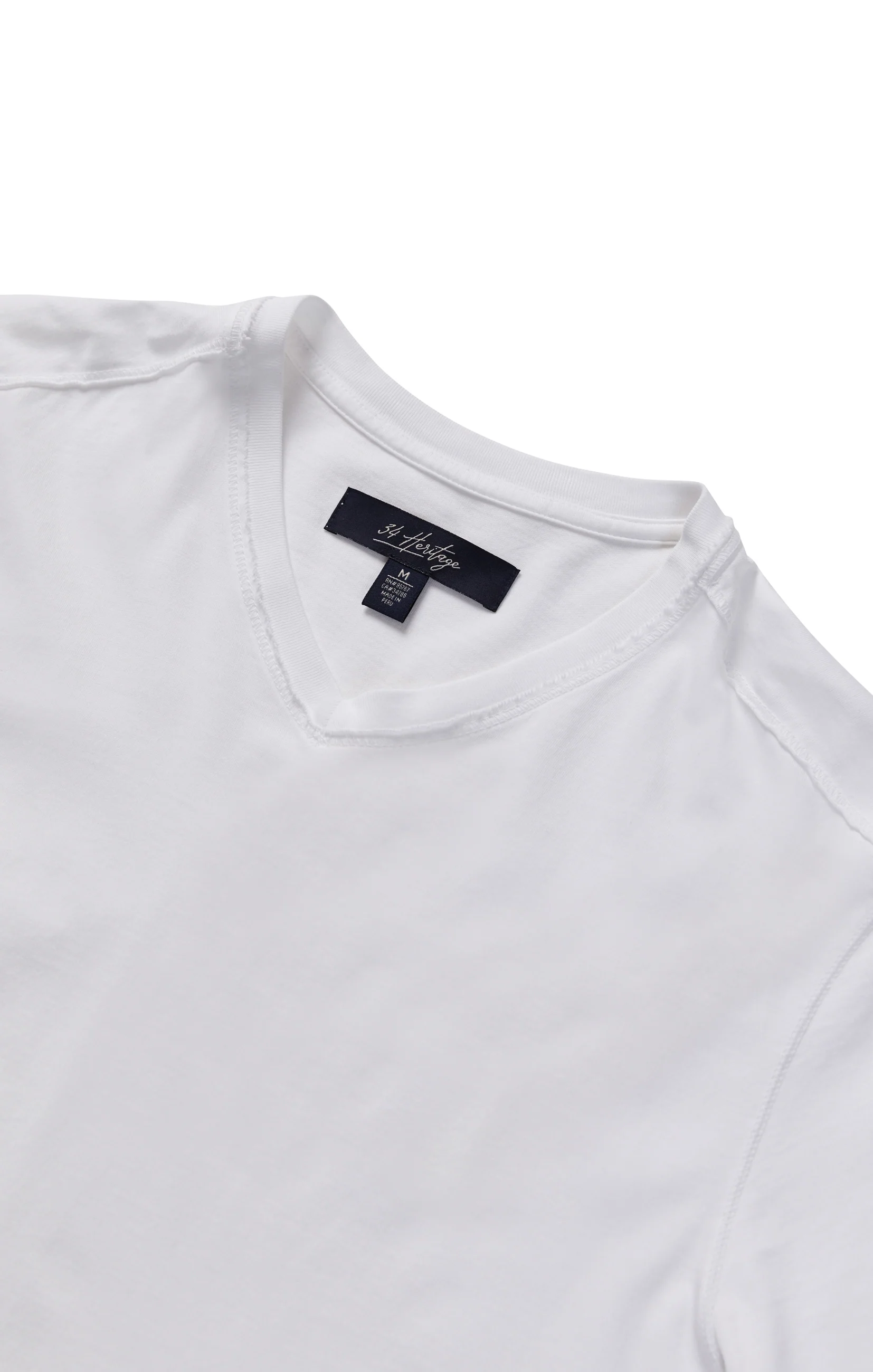 Deconstructed V-Neck T-Shirt in White - Image 8