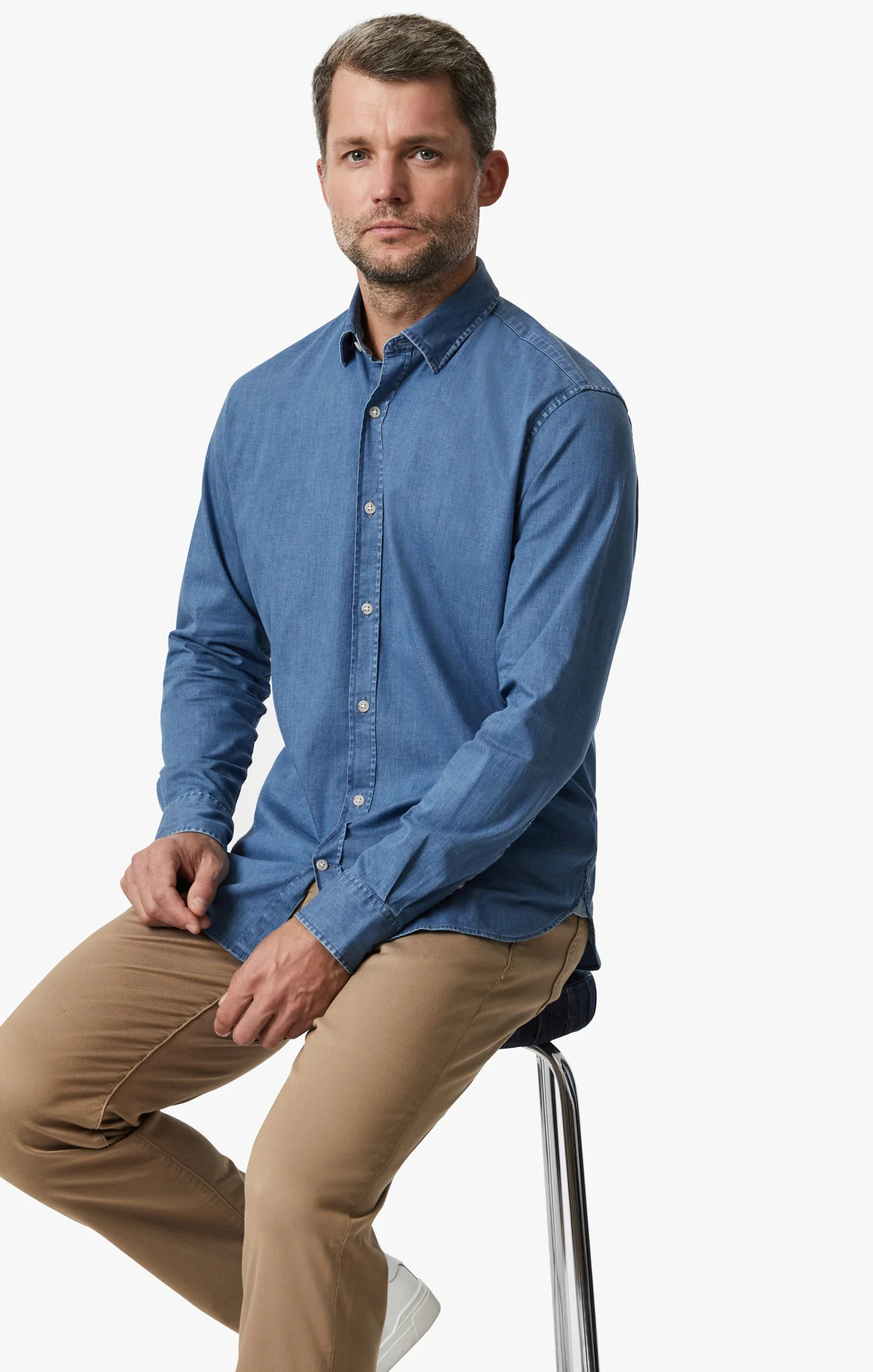 Denim Shirt In Light - Image 8