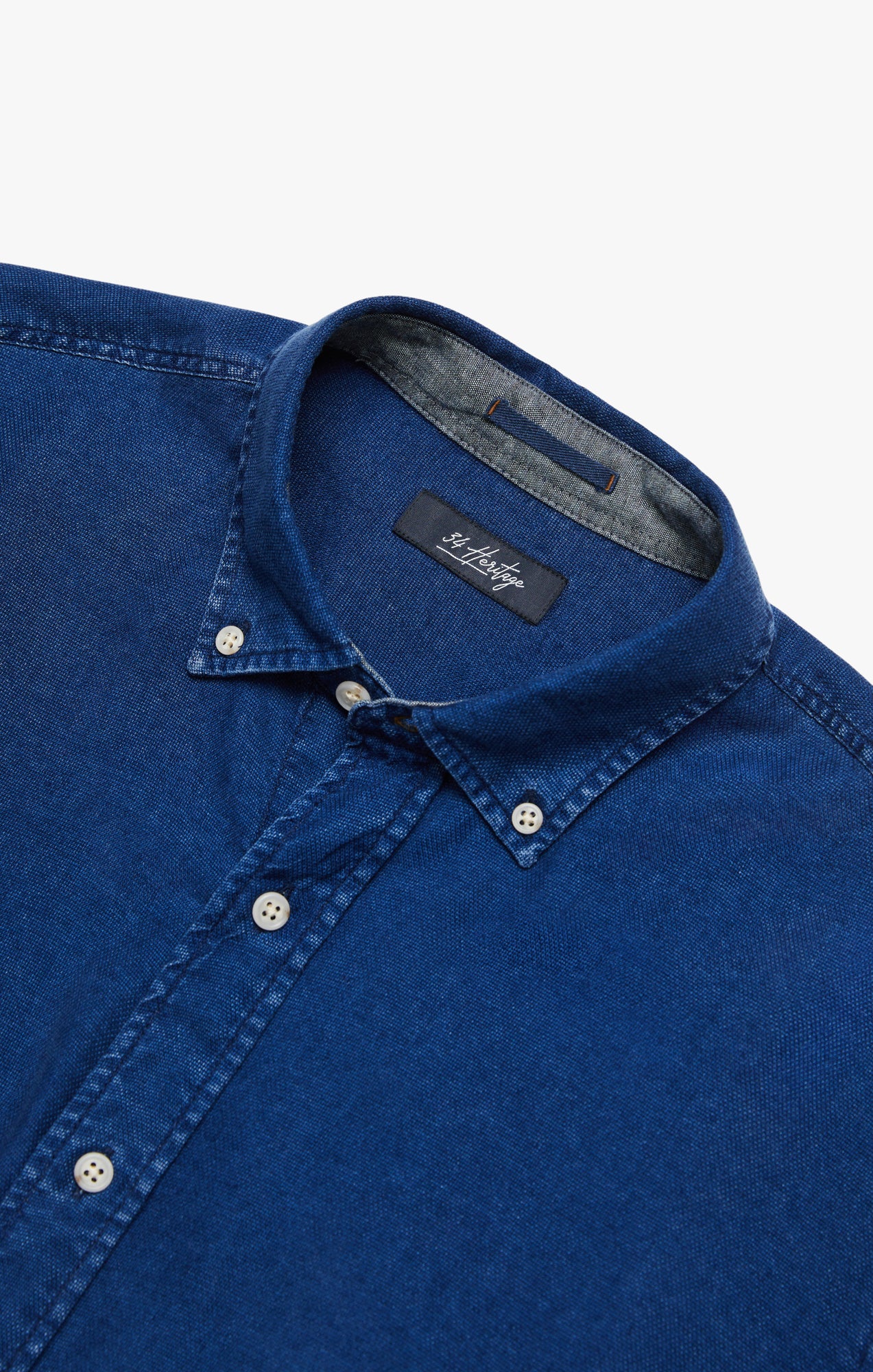 Denim Shirt In Mid Indigo - Image 10