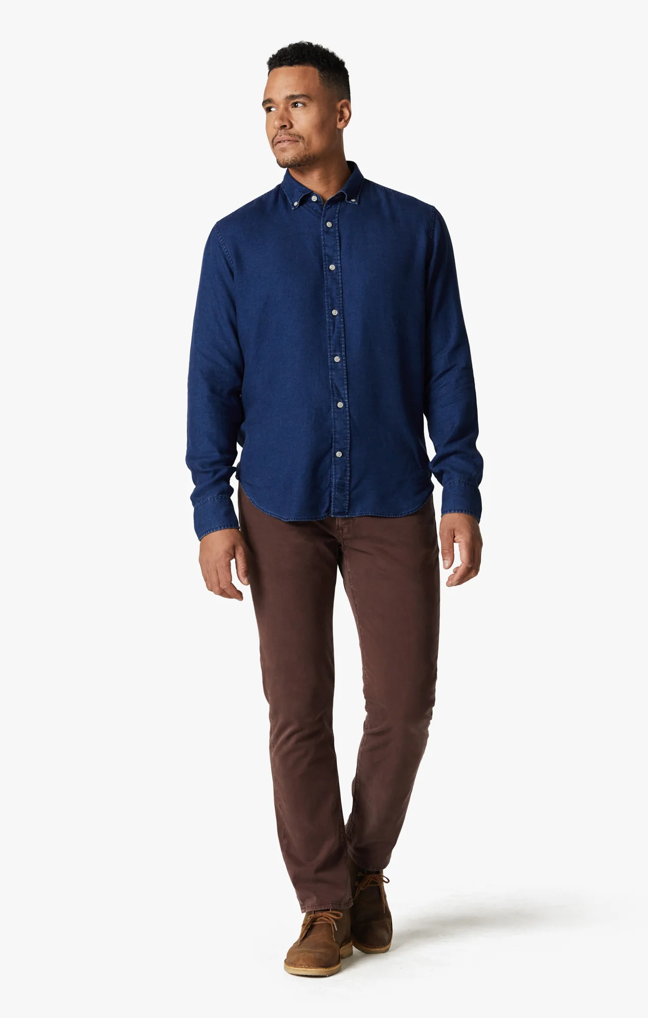 Denim Shirt In Mid Indigo - Image 4