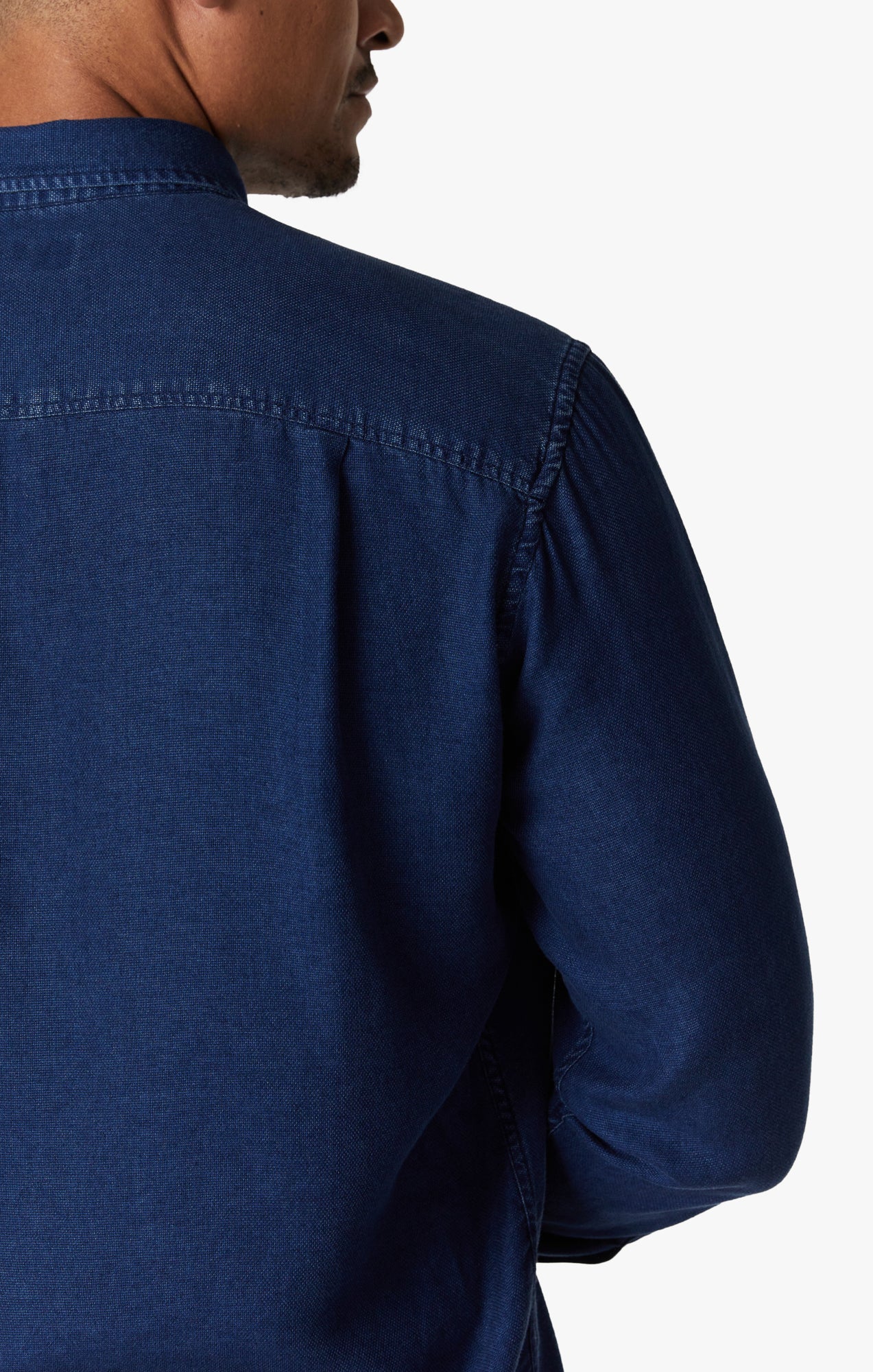 Denim Shirt In Mid Indigo - Image 6