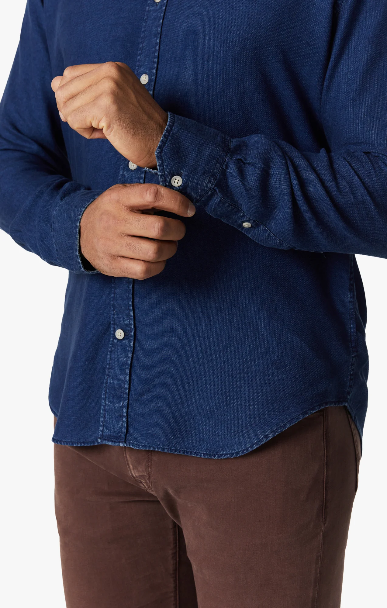 Denim Shirt In Mid Indigo - Image 7