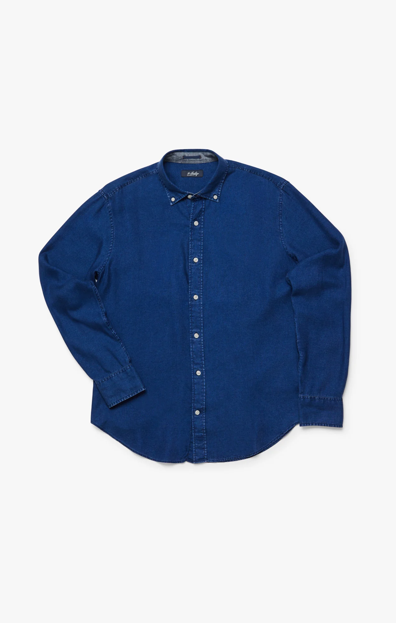 Denim Shirt In Mid Indigo - Image 9
