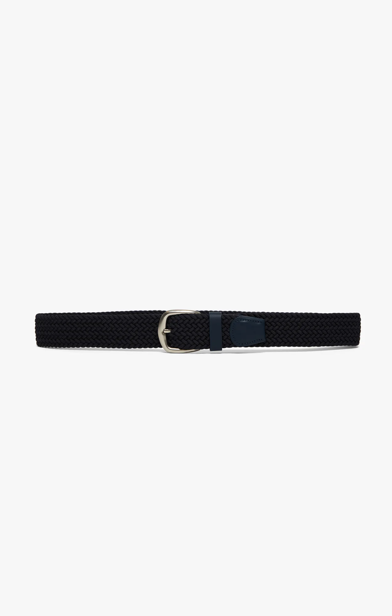 Woven Elastic Belt In Navy Blue - Image 4