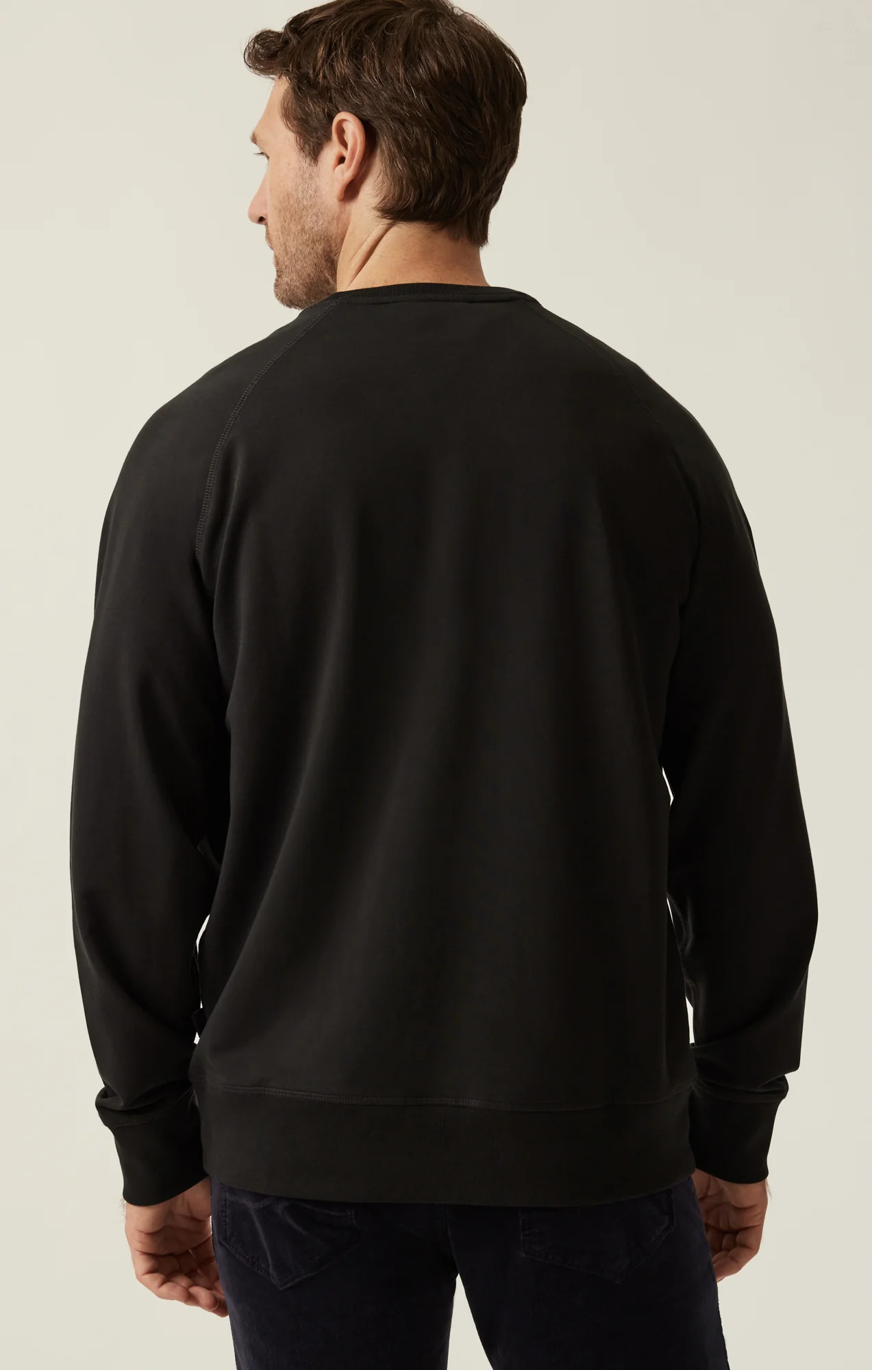 French Terry Crew Sweatshirt In Black - Image 3