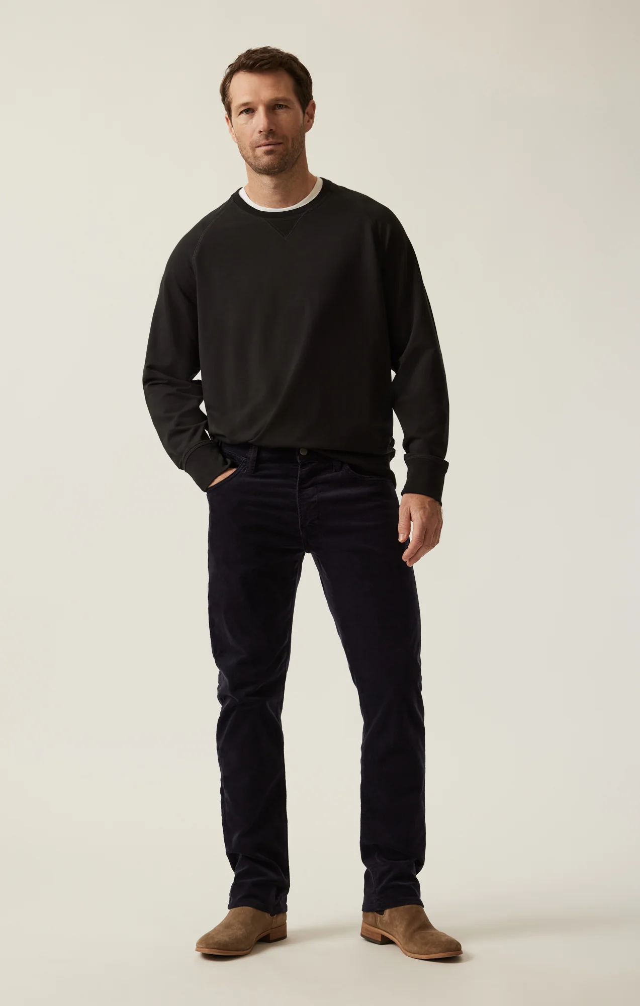 French Terry Crew Sweatshirt In Black - Image 4