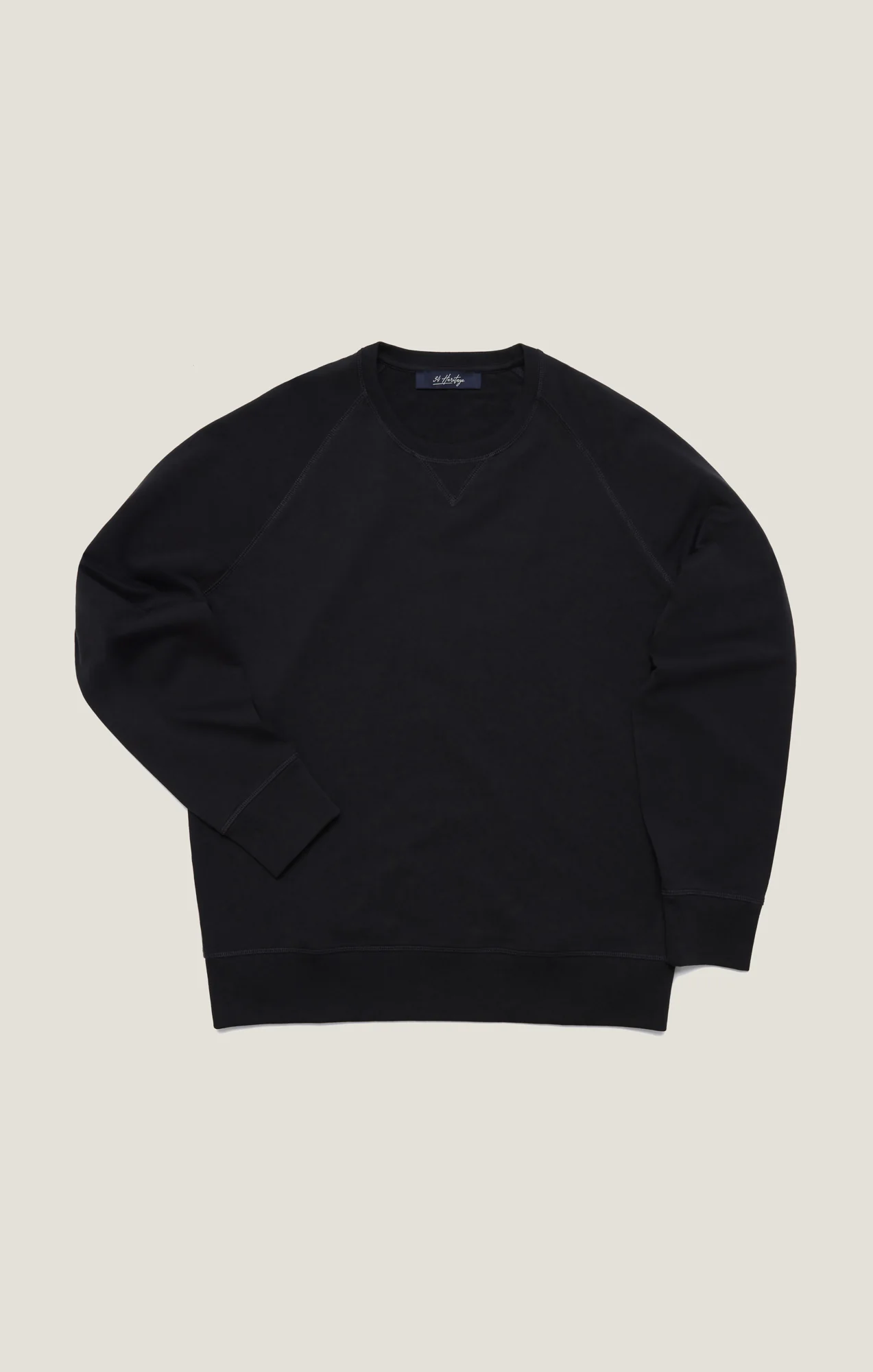 French Terry Crew Sweatshirt In Black - Image 7