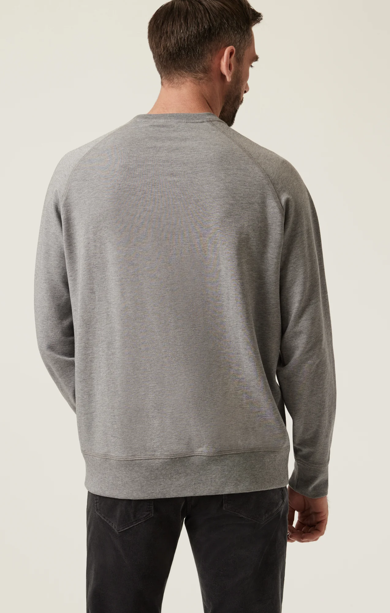 French Terry Crew Sweatshirt In Grey Melange - Image 3