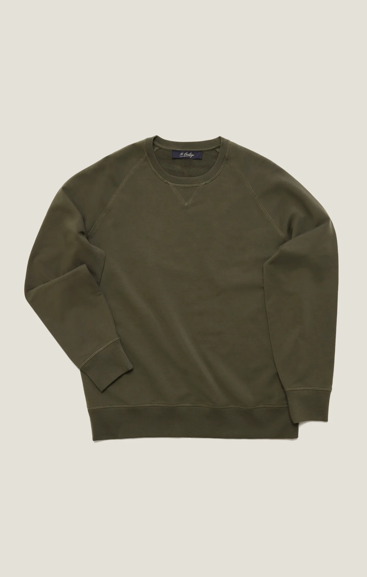 French Terry Crew Sweatshirt In Pimento Olive - Image 9