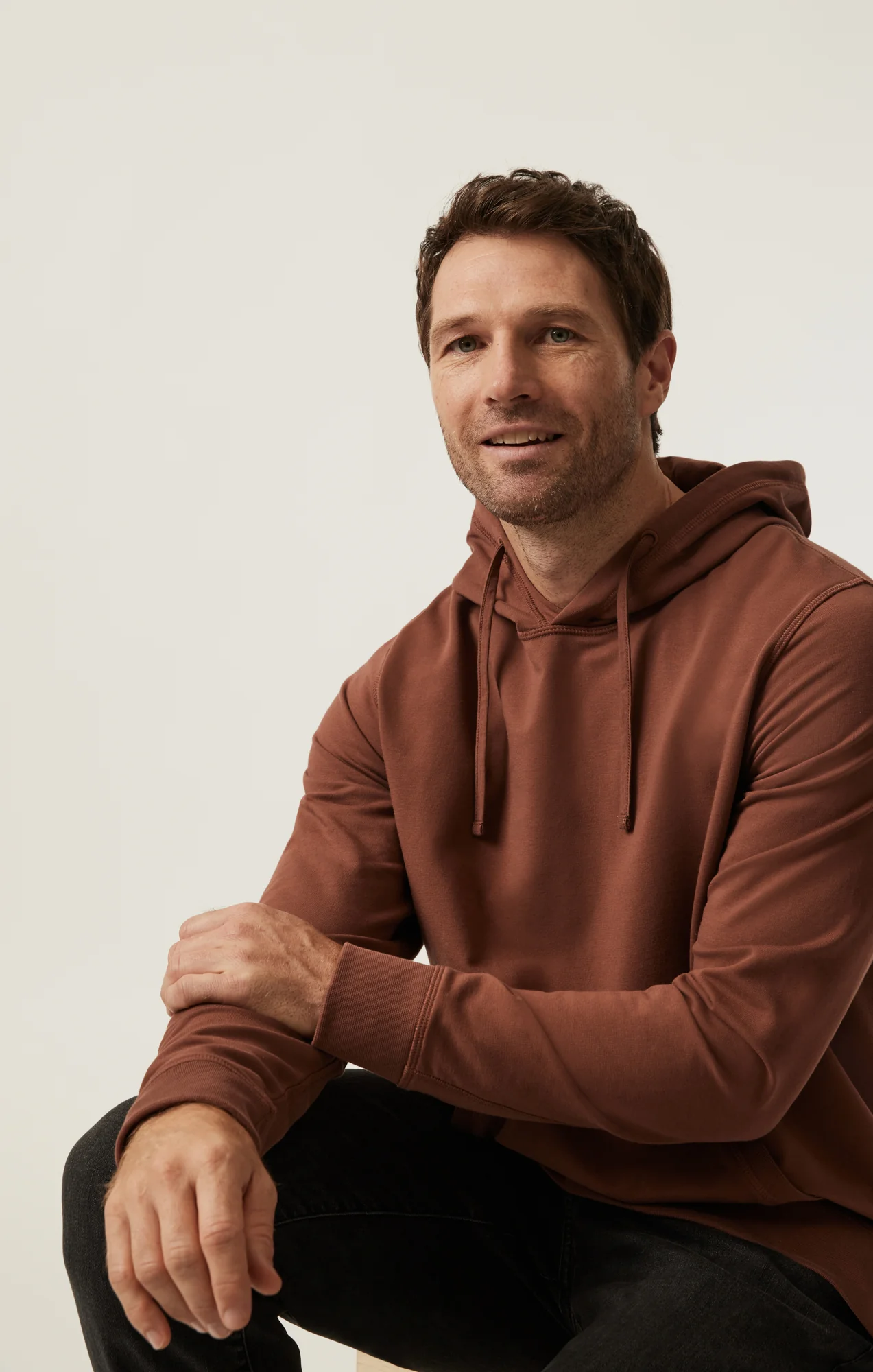 French Terry Hoodie In Cinnamon - Image 8