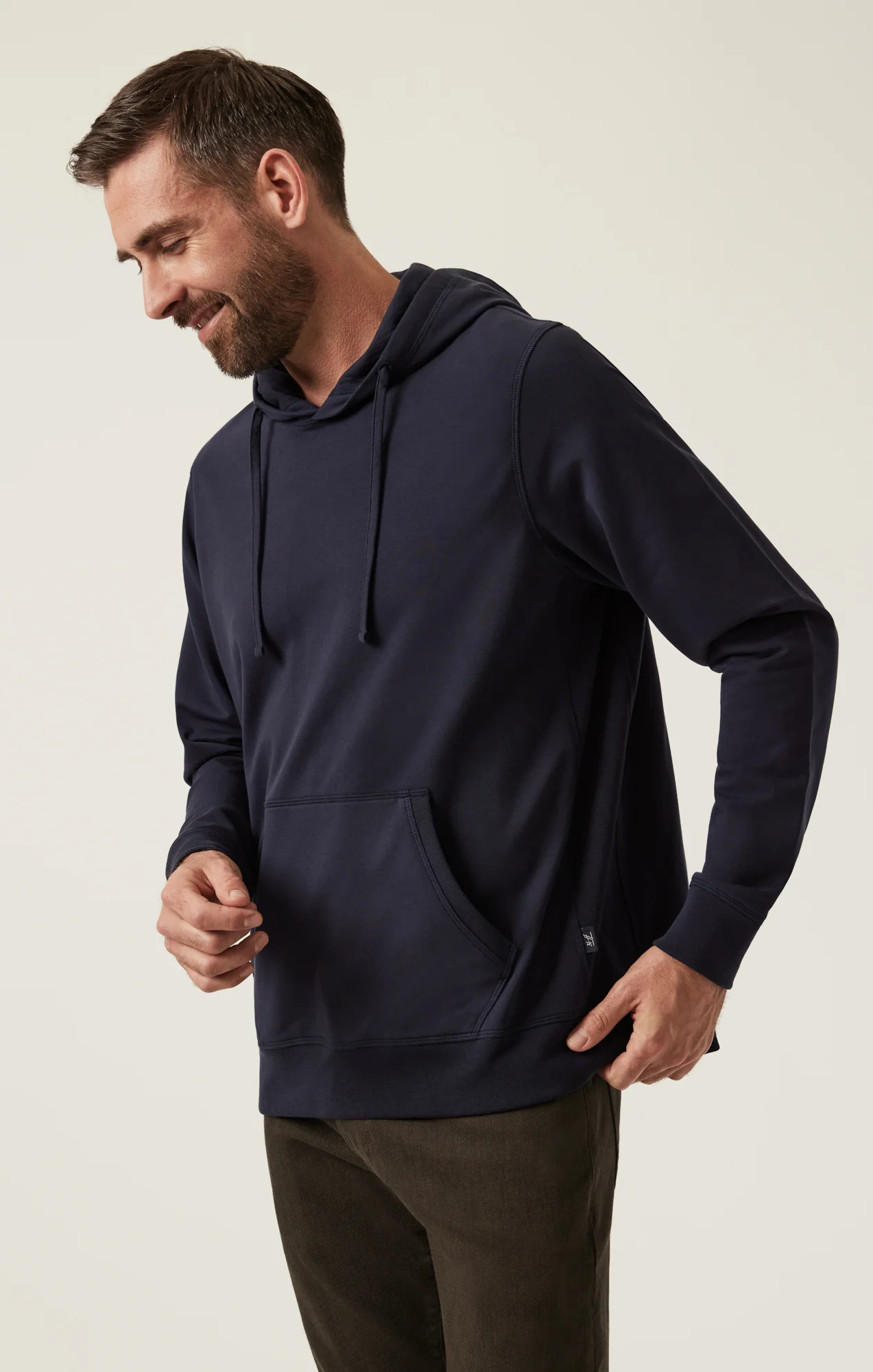 French Terry Hoodie In Navy - Image 2