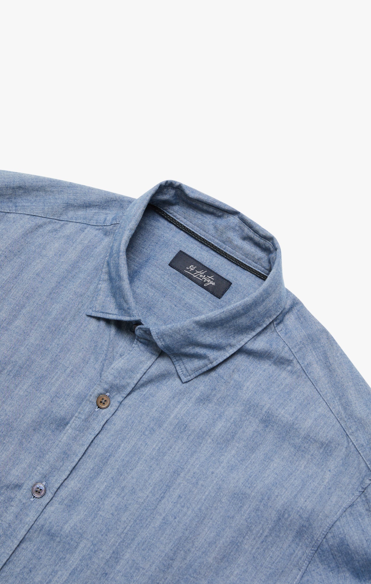 Herringbone Shirt In Blue - Image 10