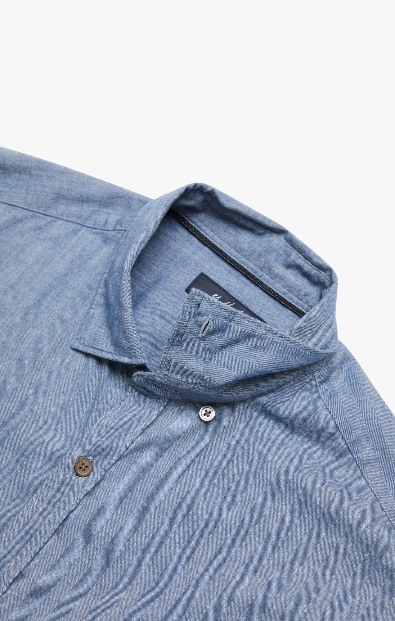 Herringbone Shirt In Blue - Image 11