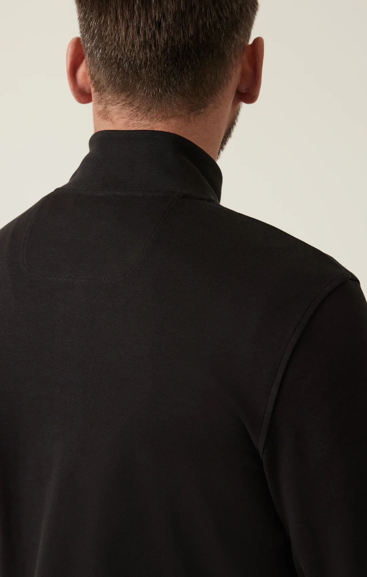 High Neck Zip-Up Sweatshirt In Black - Image 5