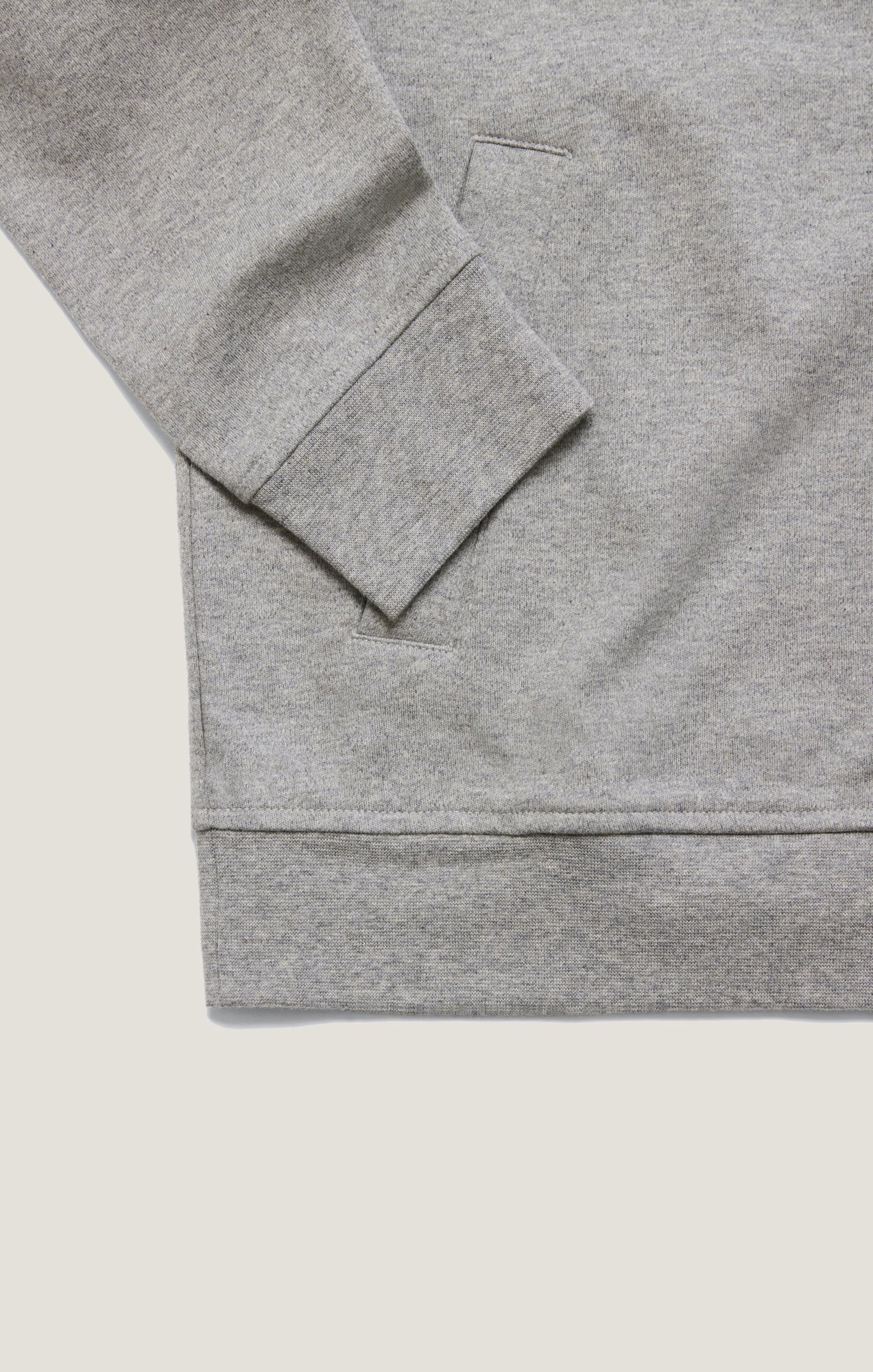 High Neck Zip-Up Sweatshirt In Grey Melange - Image 12