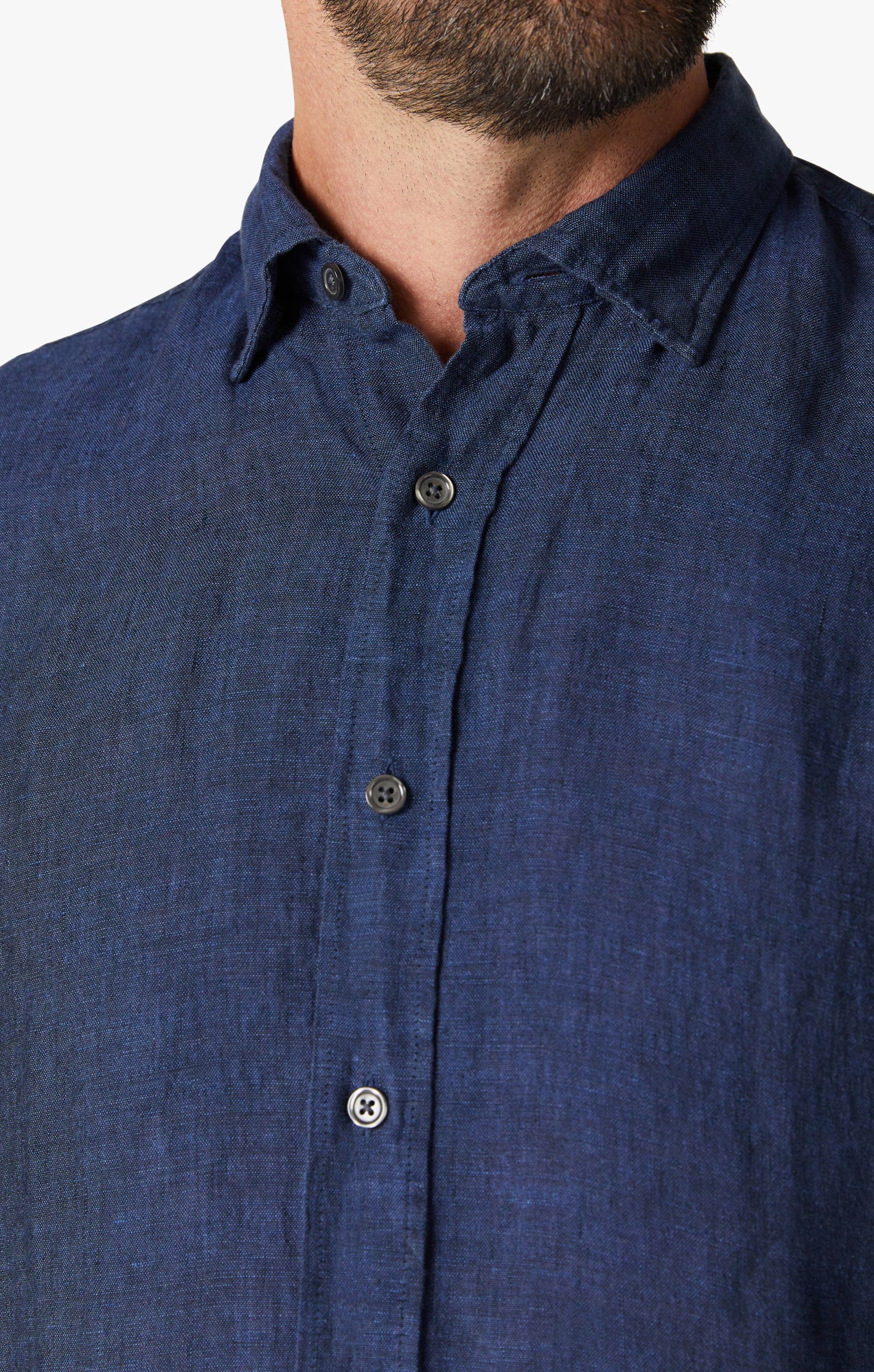 Linen Chambray Shirt in Indigo - Image 7