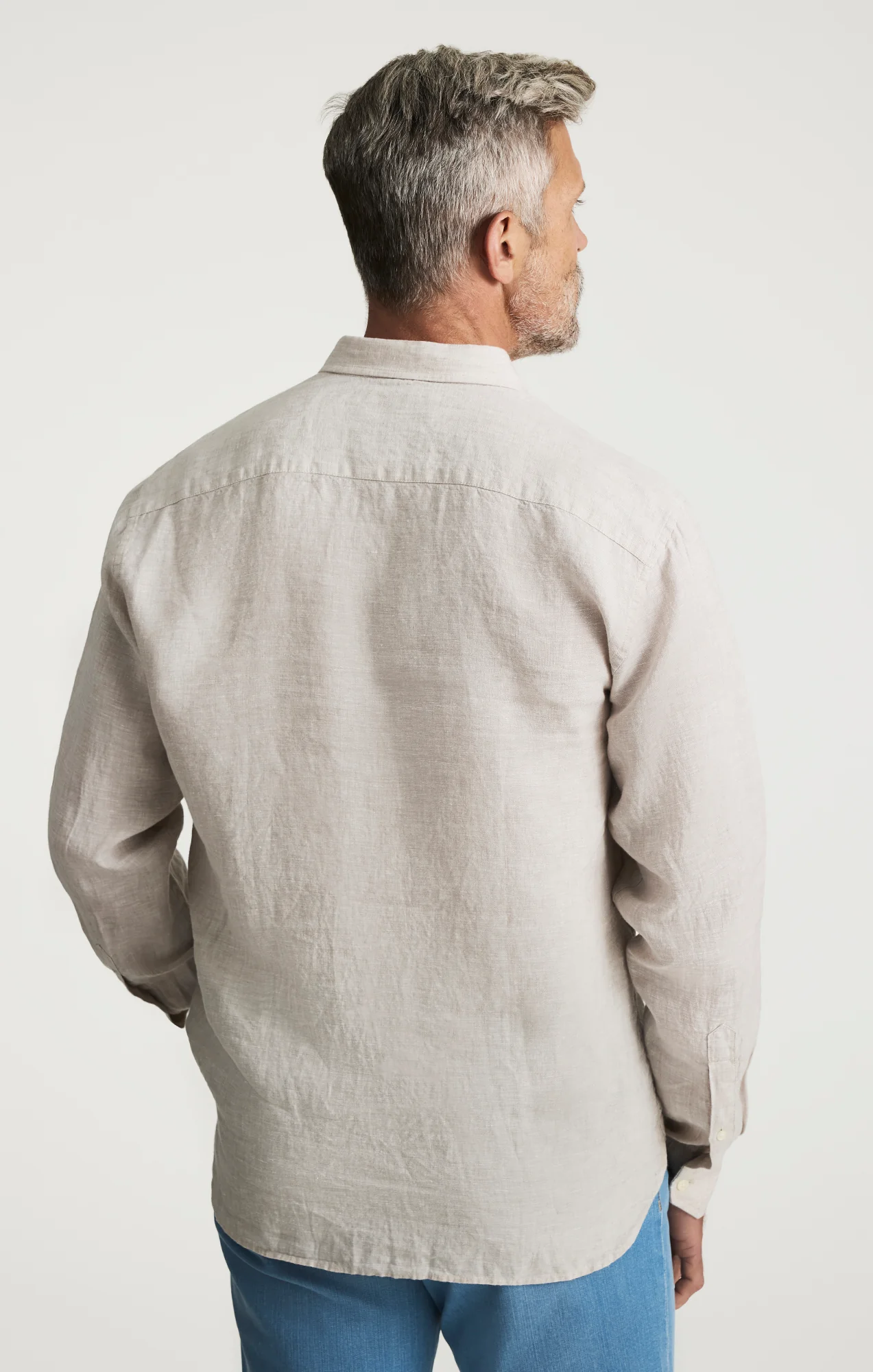 Linen Shirt In Beige - Image 3