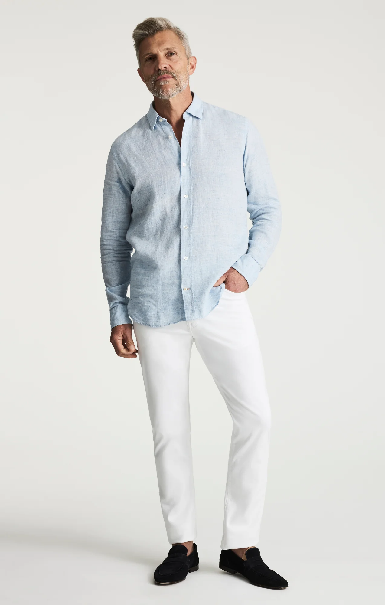 Linen Shirt In Blue - Image 5