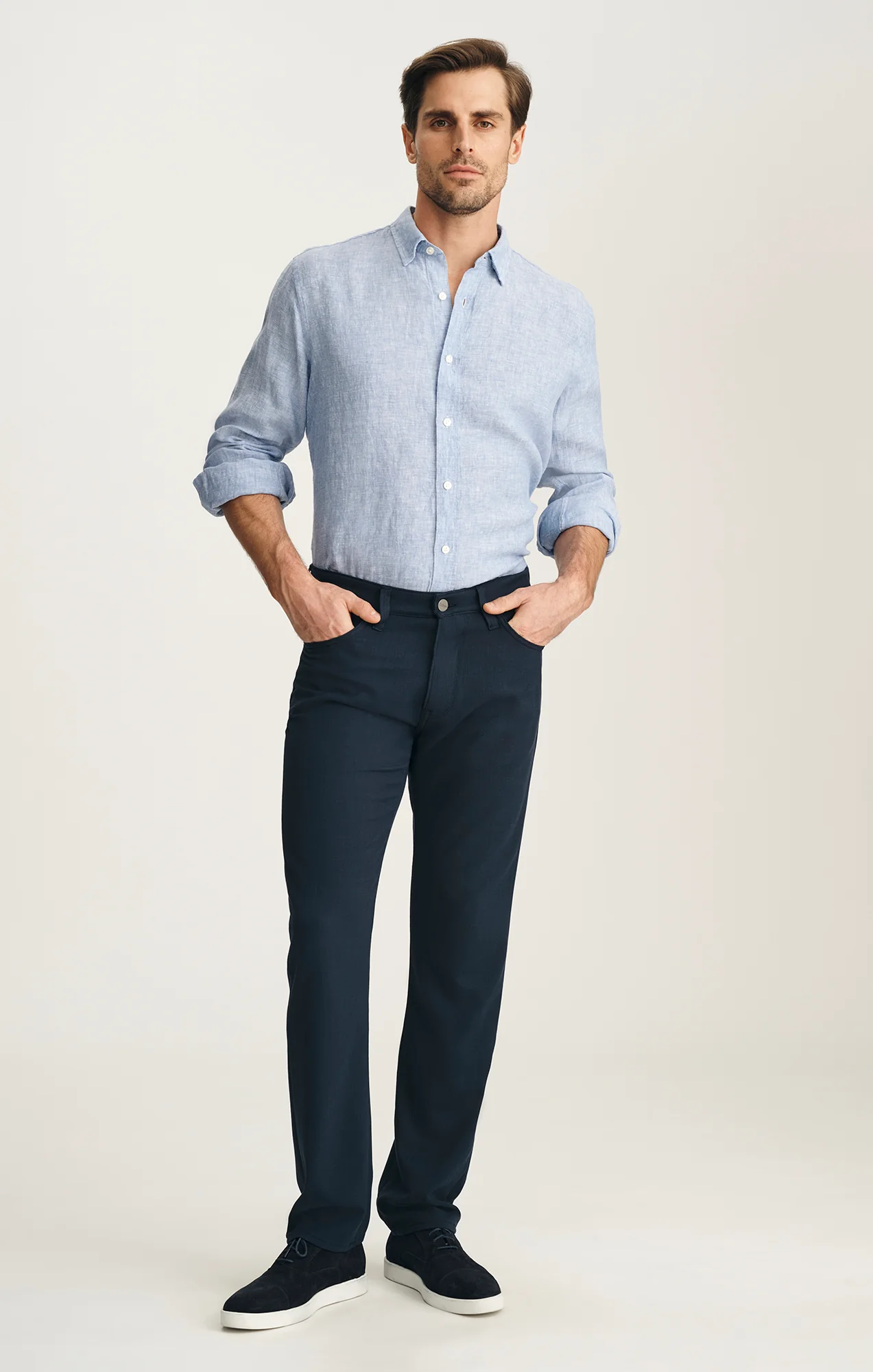 Linen Shirt In Light Blue - Image 4