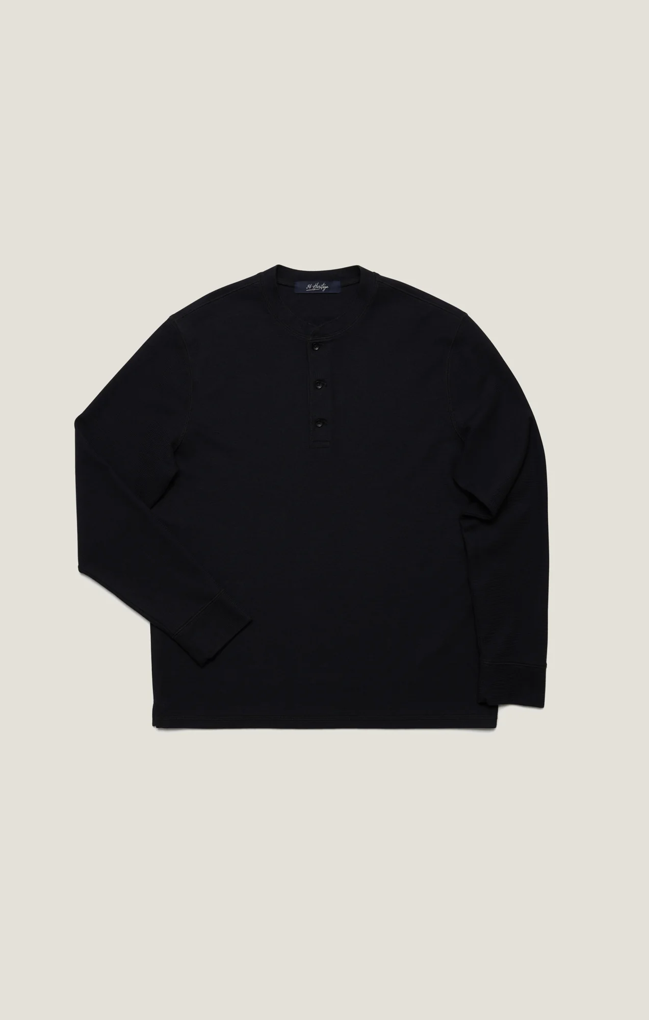 Long Sleeve Henley In Black - Image 8