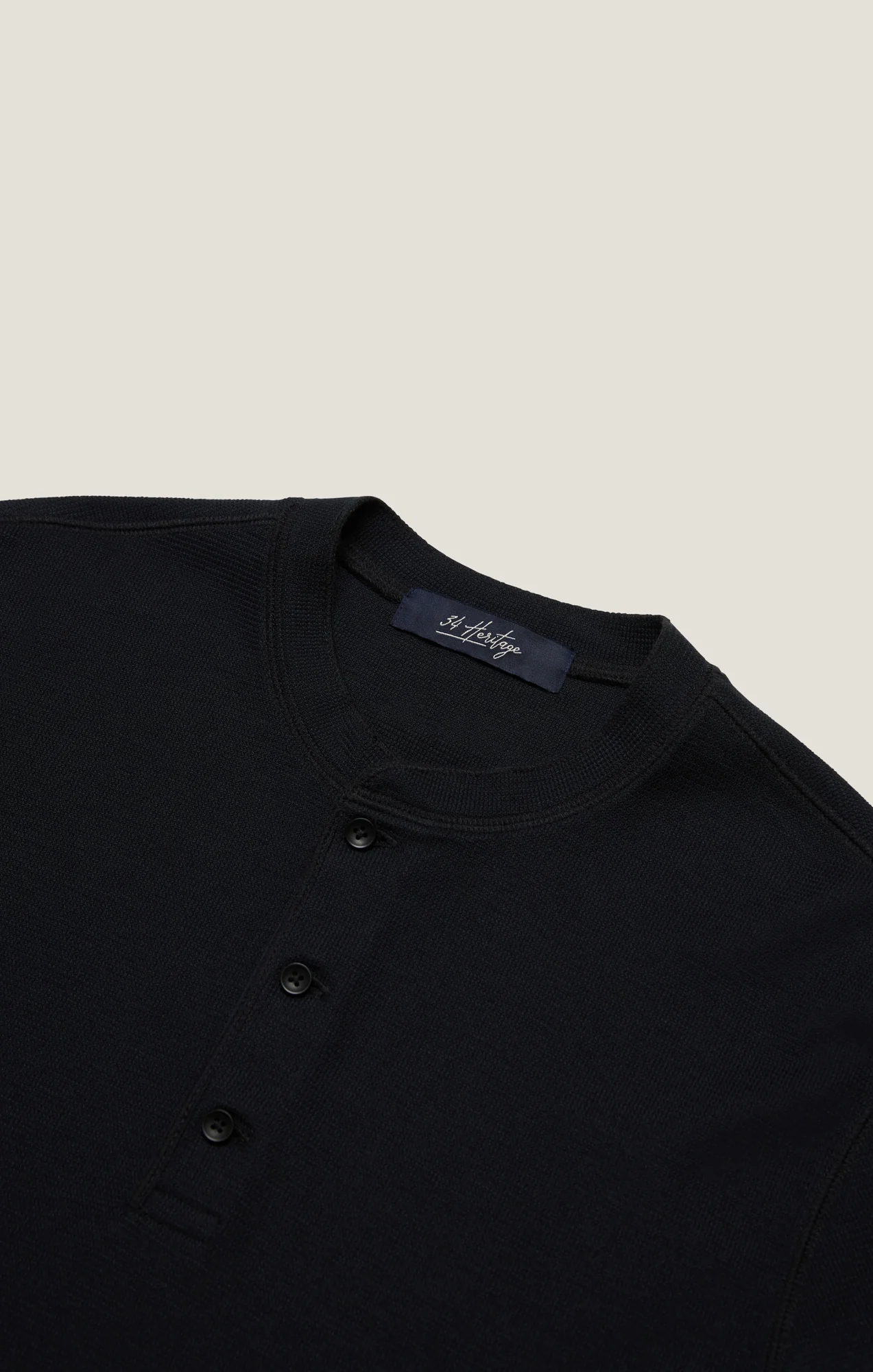Long Sleeve Henley In Black - Image 9