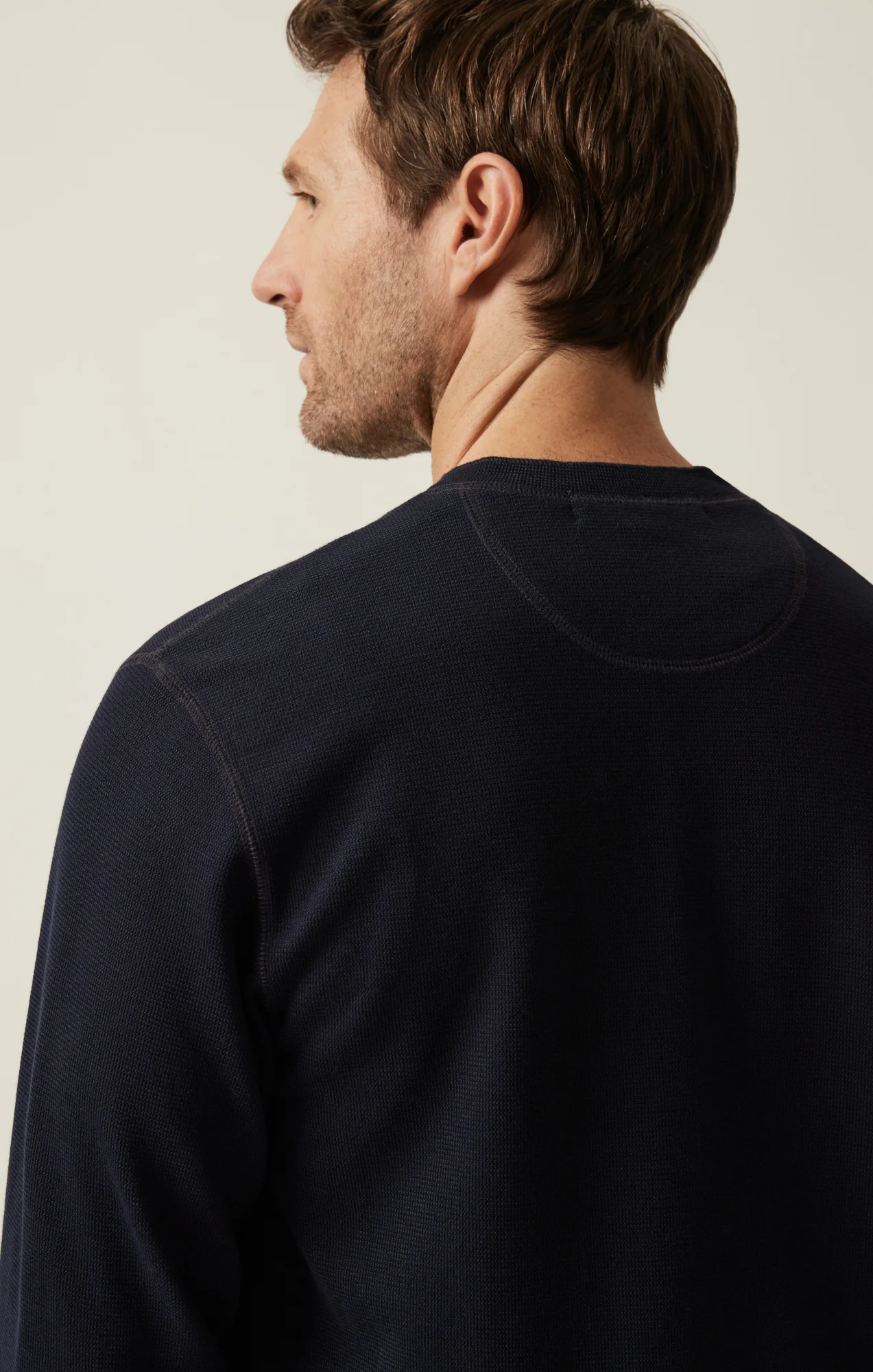 Long Sleeve Henley In Navy - Image 6