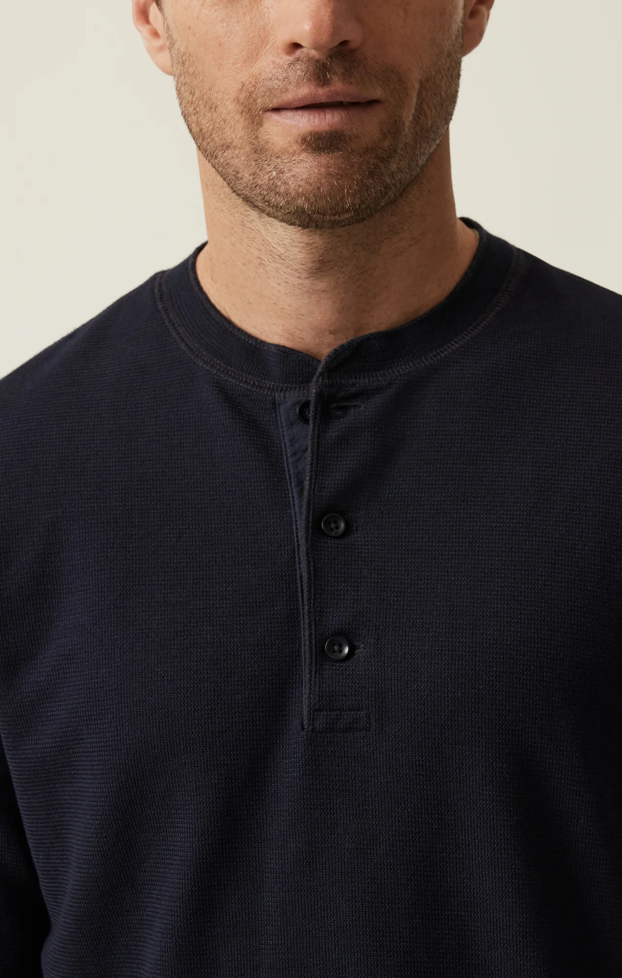 Long Sleeve Henley In Navy - Image 7