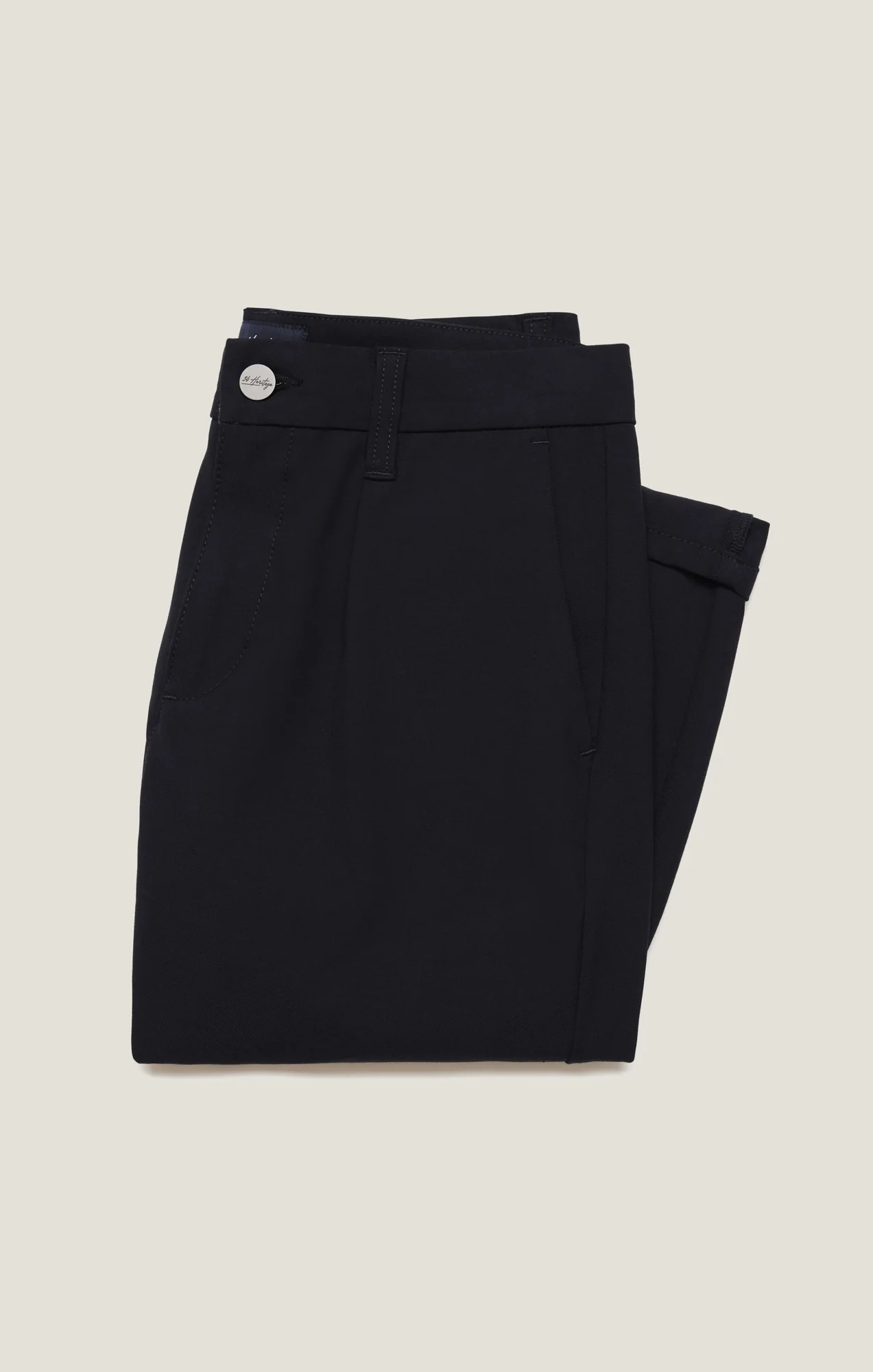 Lucca Pleated Leg Chino Pants In Navy Supreme - Image 11