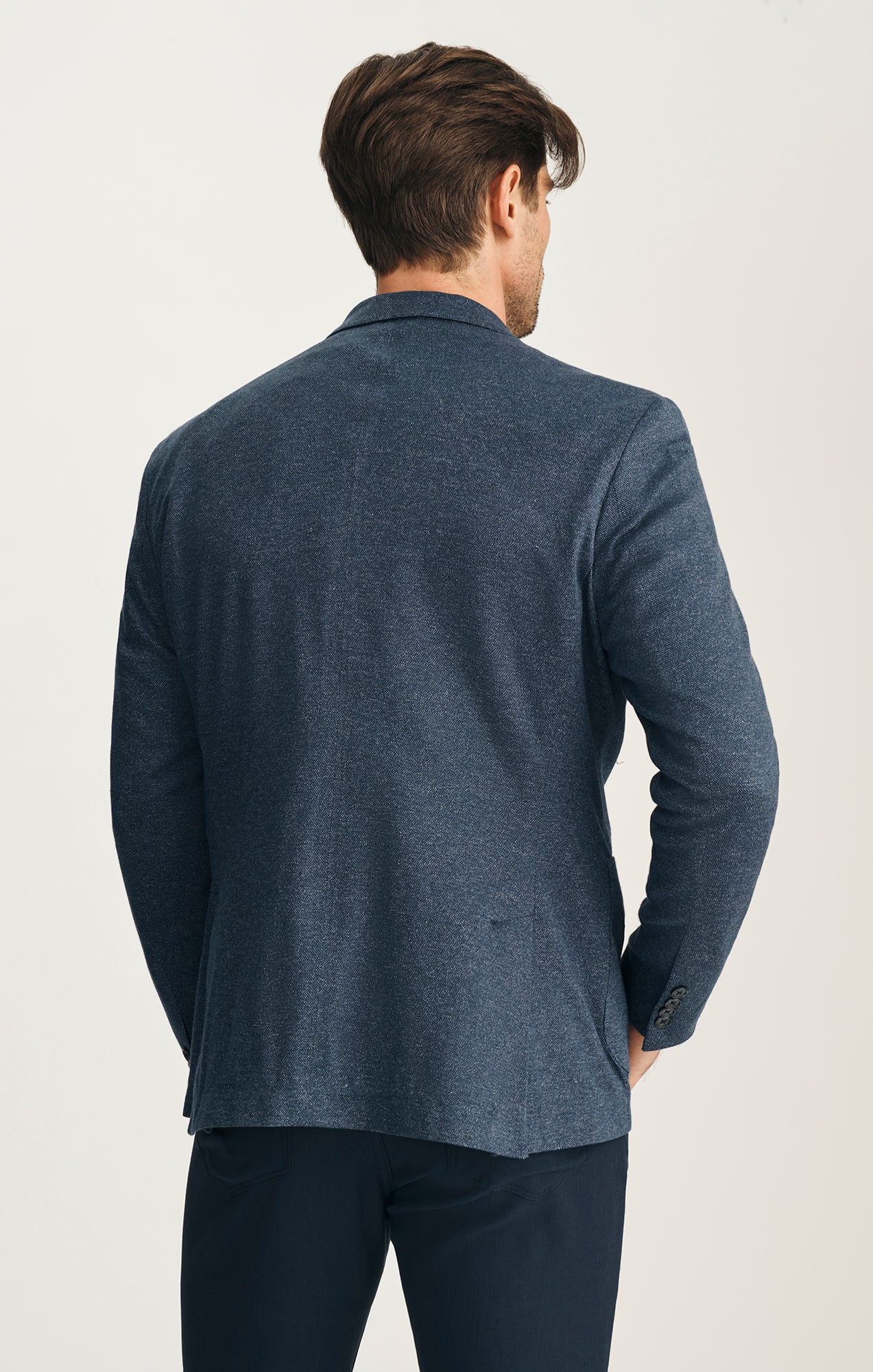 Matteo Melange Blazer In Navy - Image 4