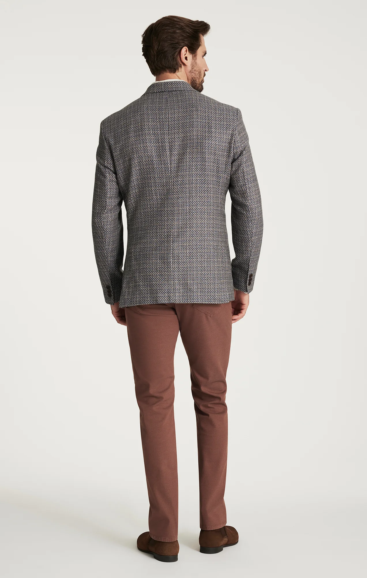 Matteo Mini Checked Blazer in Dark Blue - Image 5