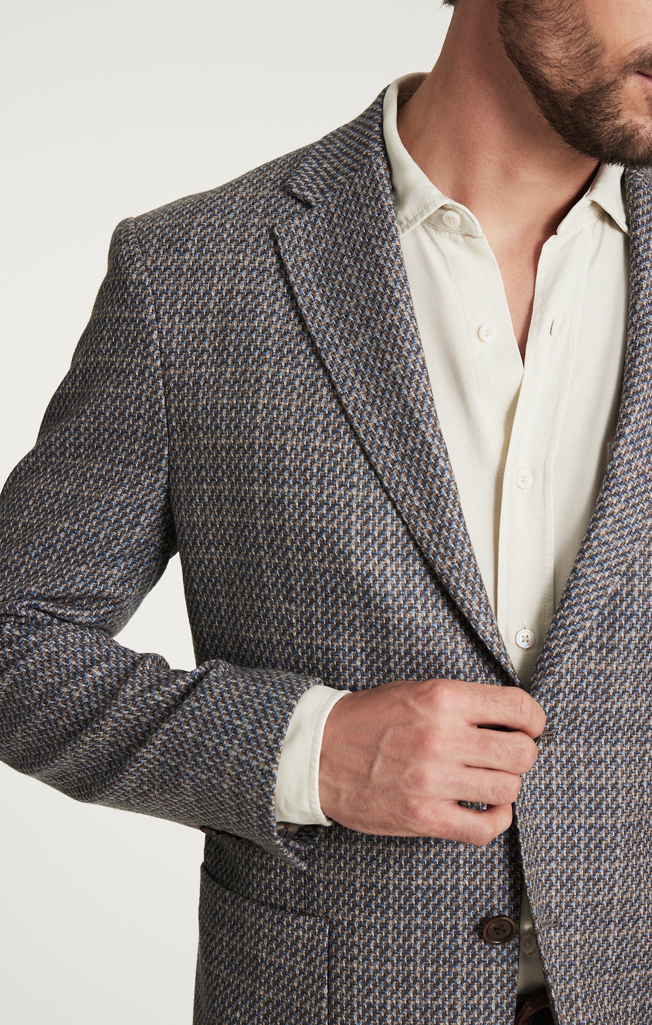 Matteo Mini Checked Blazer in Dark Blue - Image 6