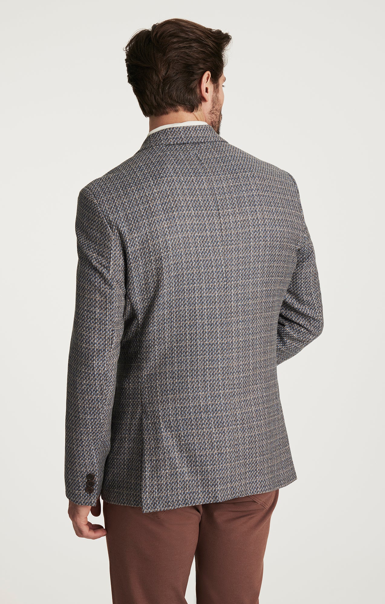 Matteo Mini Checked Blazer in Dark Blue - Image 7